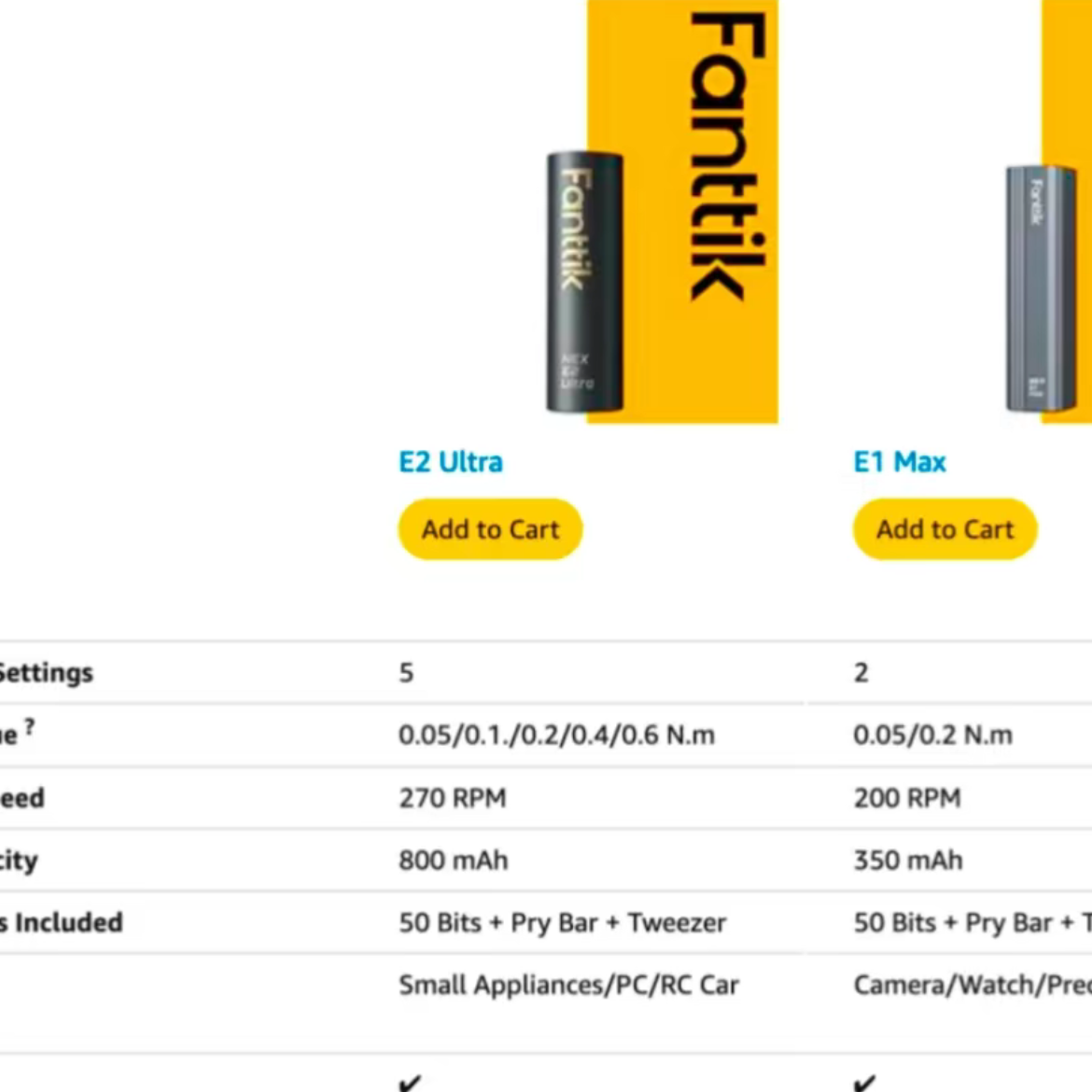 Fanttik E1 MAX 3.7V Mini Electric Screwdriver 50-in-1