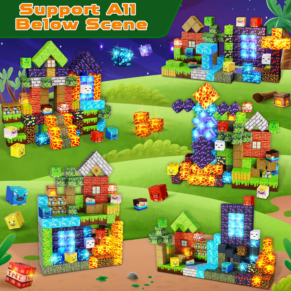 ￼ Magnetic Blocks-150PCS Magnetic Building