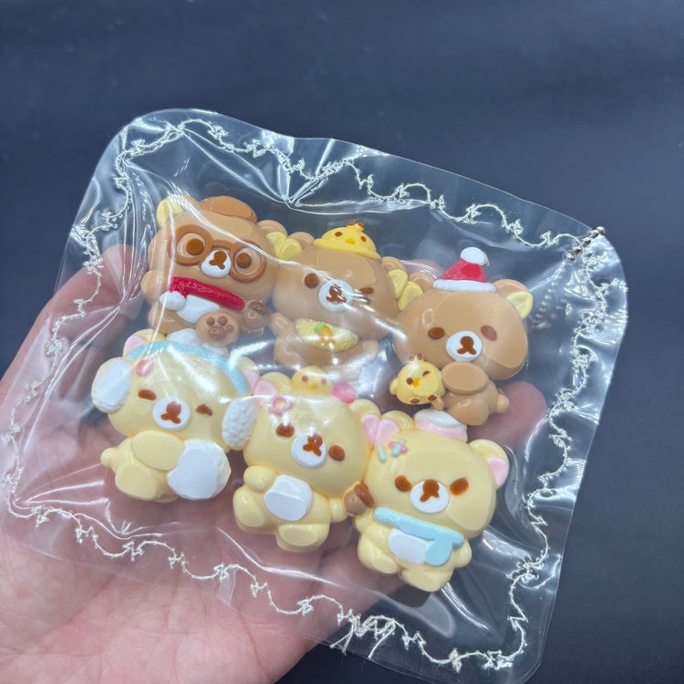Pack of 6 mini Rilakkuma emoticons cute