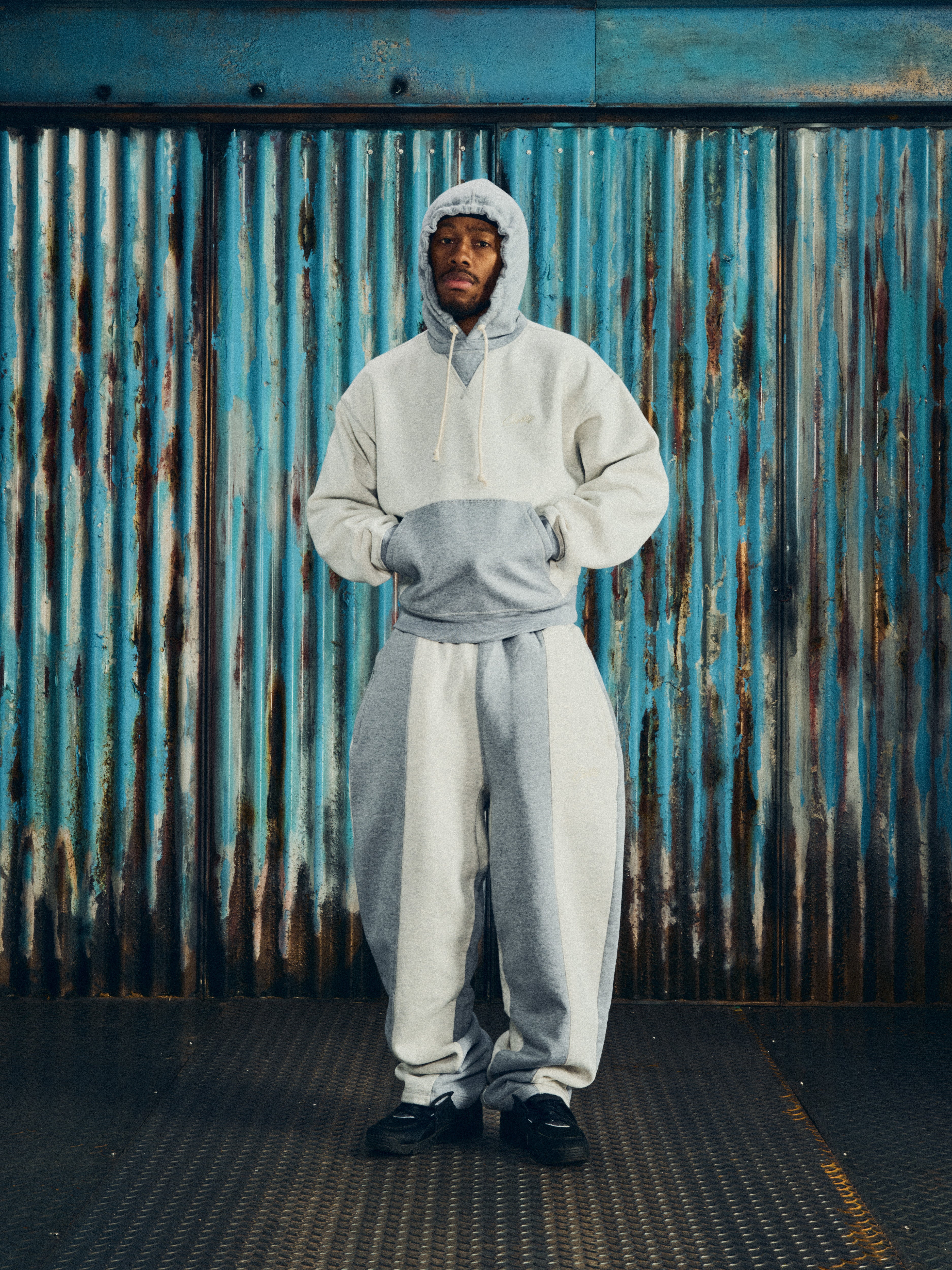 HMP CONTRAST OPEN HEM SWEATPANT [NAVY]