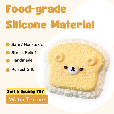 Bear Toast Water Texture Taba Squishy Toy