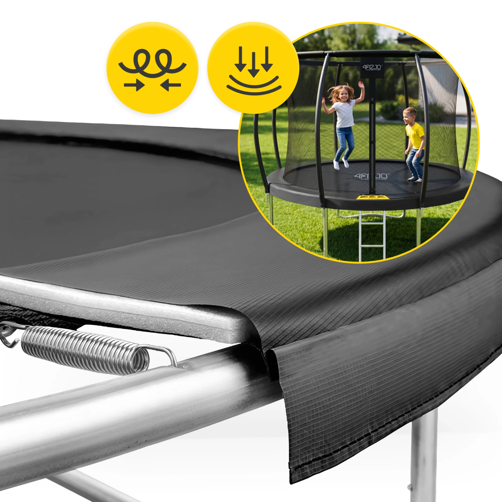 trampolina ogrodowa, trampolina dla dzieci, trampolina 4fizaro, trampolina 10 FT, trampolina 305 cm, bezpieczna trampolina, trampolina z siatką, trampolina ogrodowa PRO, aktywność na świeżym powietrzu, batut ogrodowy, trampolina z drabinką, trampolina 150 kg, sprzęt sportowy do ogrodu, zabawa w ogrodzie, trampolina dla całej rodziny, rozwój motoryki dzieci, ćwiczenia na trampolinie, stabilna trampolina, odporna na UV, montaż trampoliny
