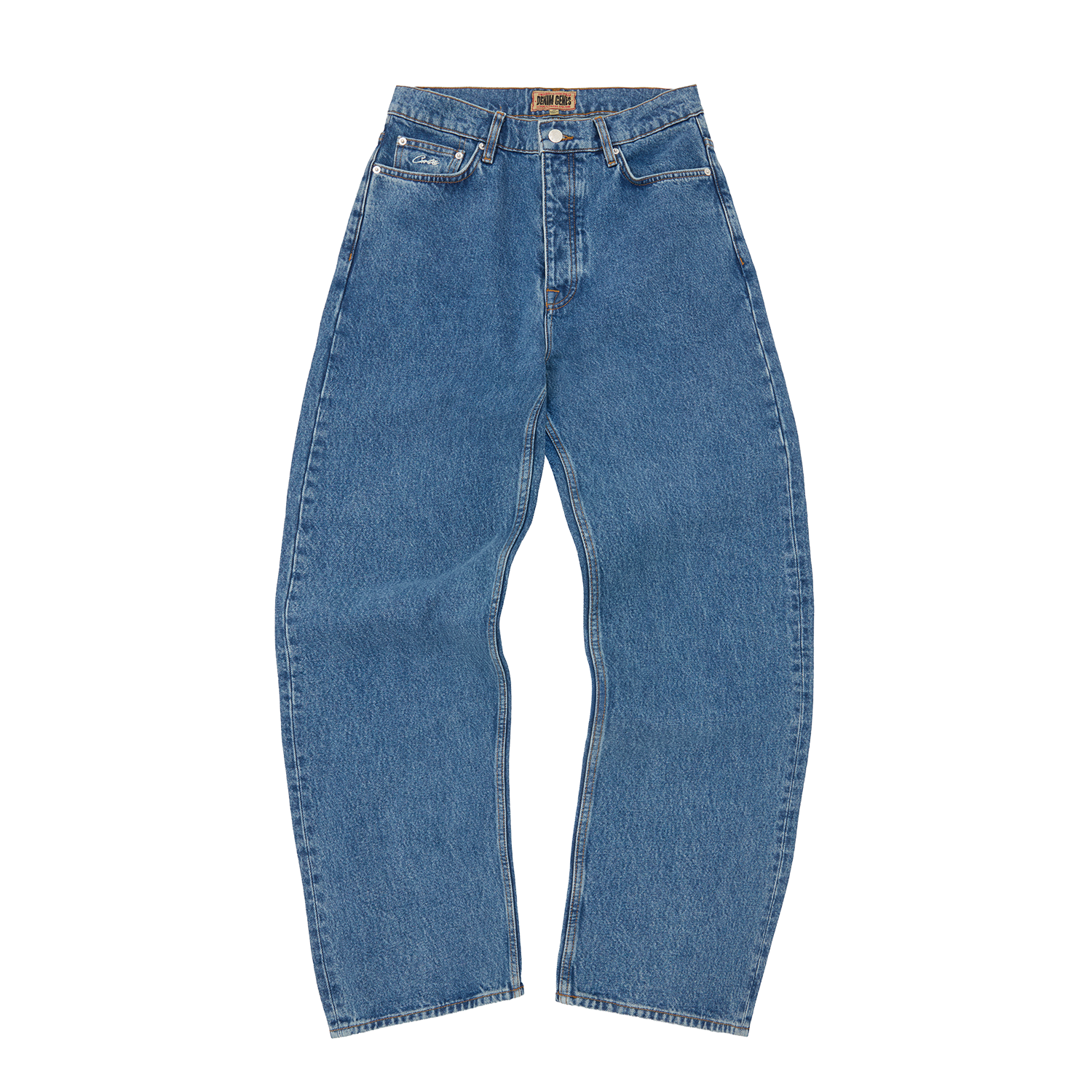 DUAL STRIPE BAGGY JEANS [WASHED BLACK]