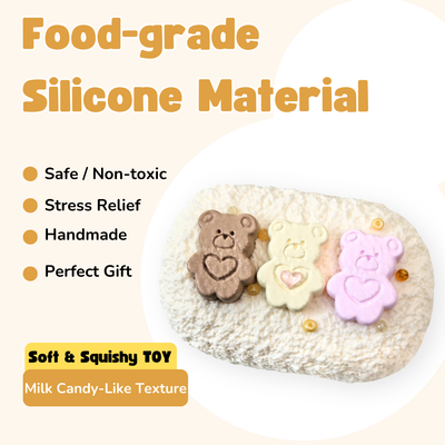 Bear Rice Ball Milk Candy-Like Texture Taba Squishy Toy