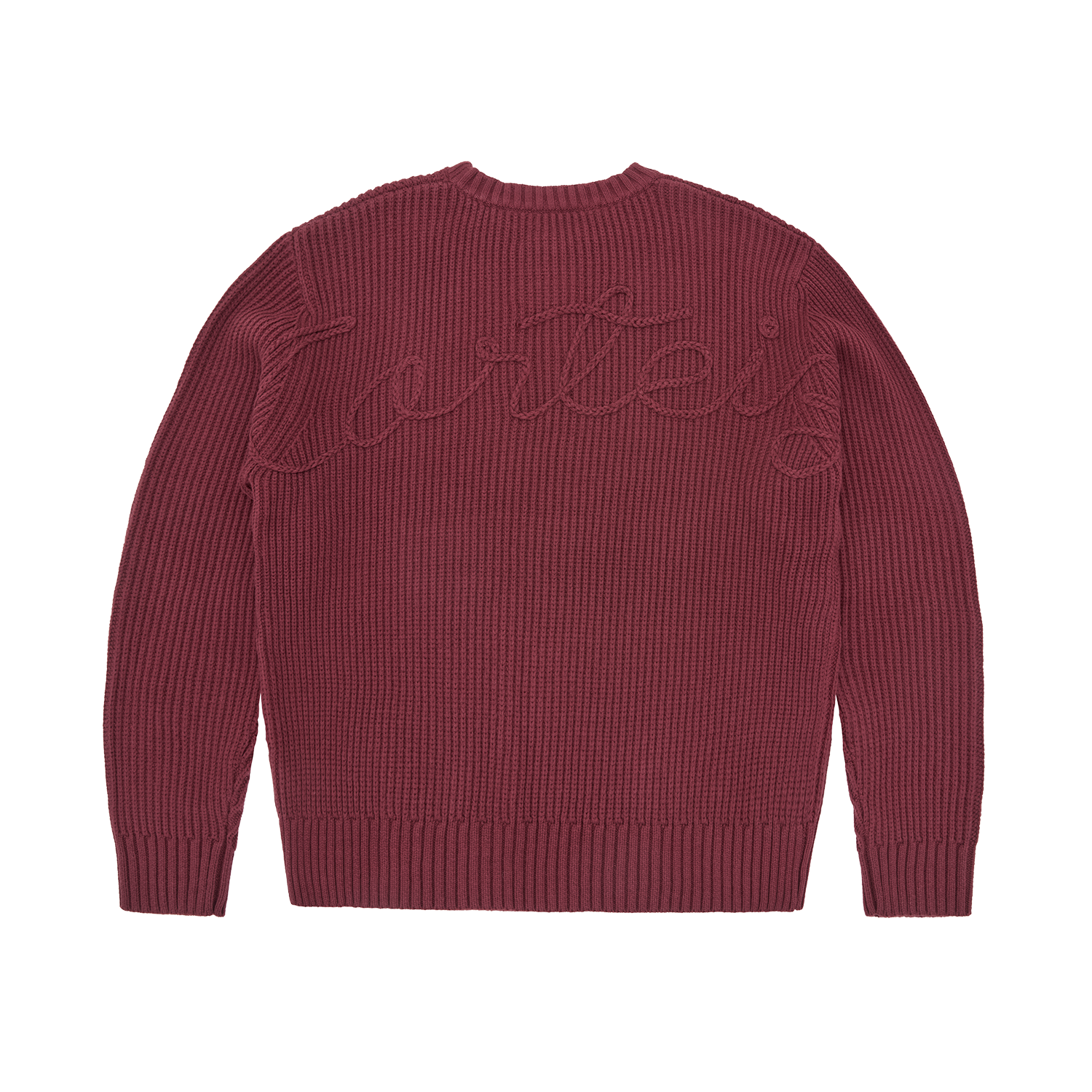 CROCHET APPLIQUE KNIT CREW [PINK]