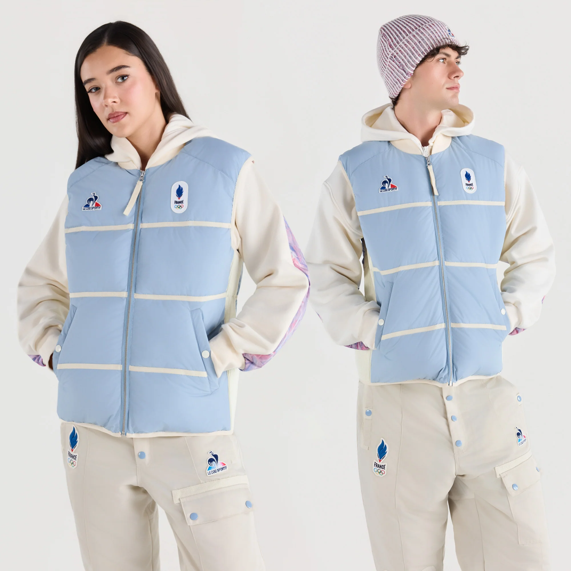 French Olympic TeamUnisex Water-Repellent Sleeveless Puffer Jacket                MEN'S SIZE GUIDE