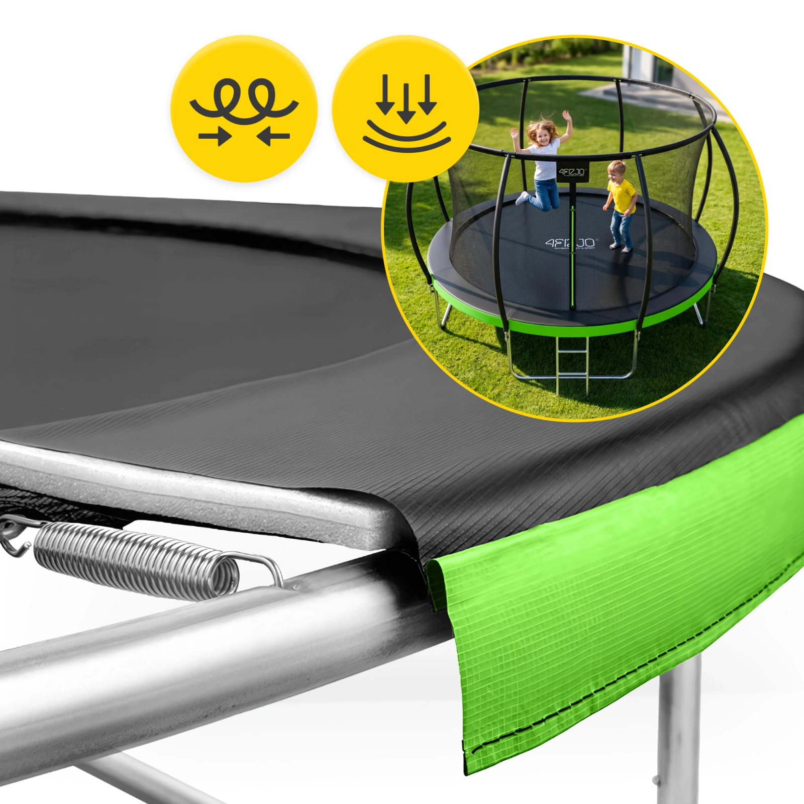 trampolina ogrodowa z siatka wewnetrzna