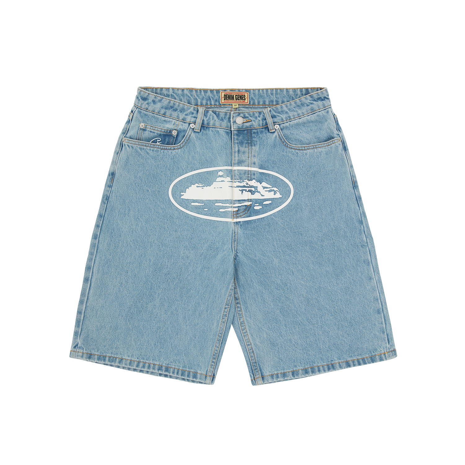 ISLAND BAGGY DENIM SHORT [WASHED BLACK]
