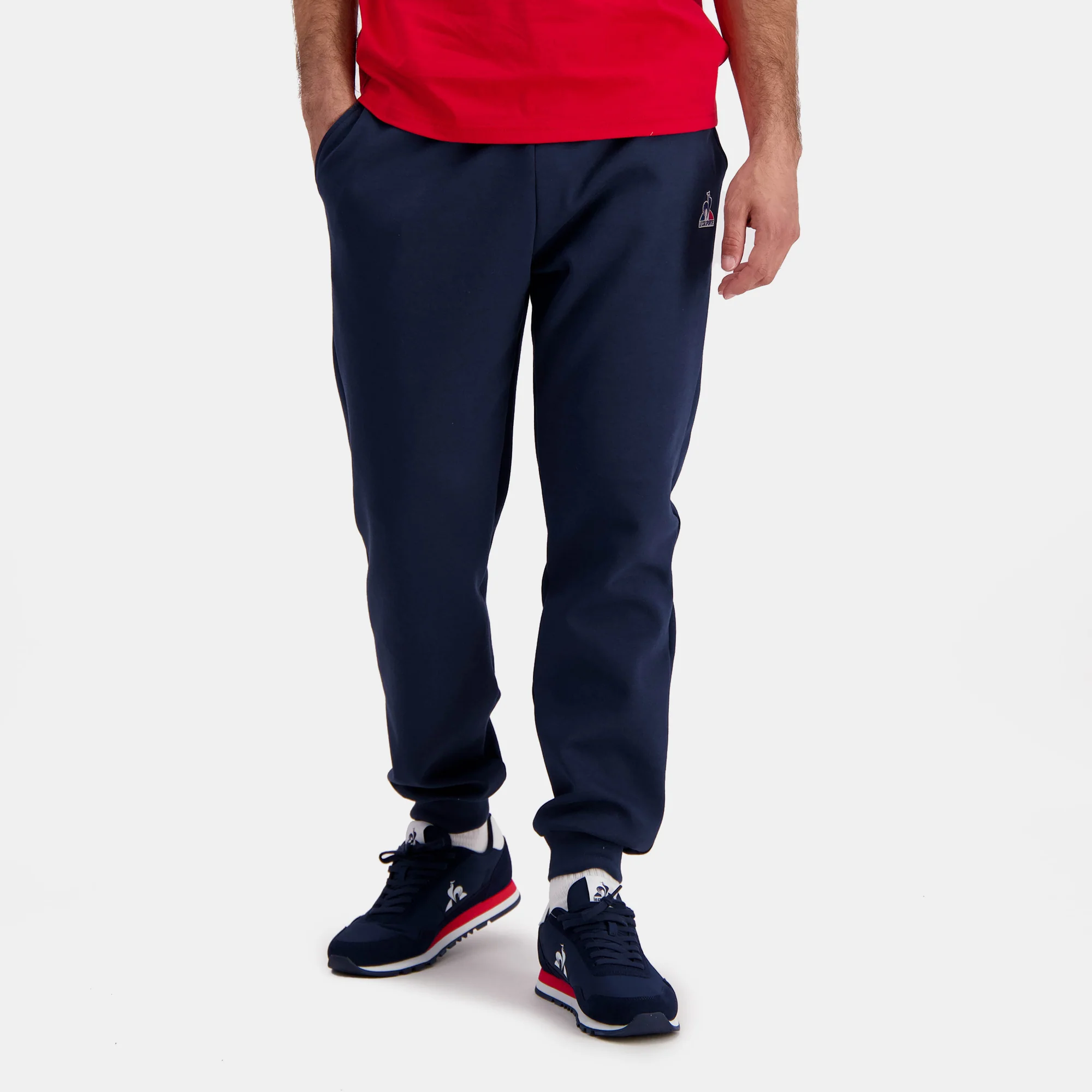 EssentielsMen's navy blue pants                MEN'S SIZE GUIDE