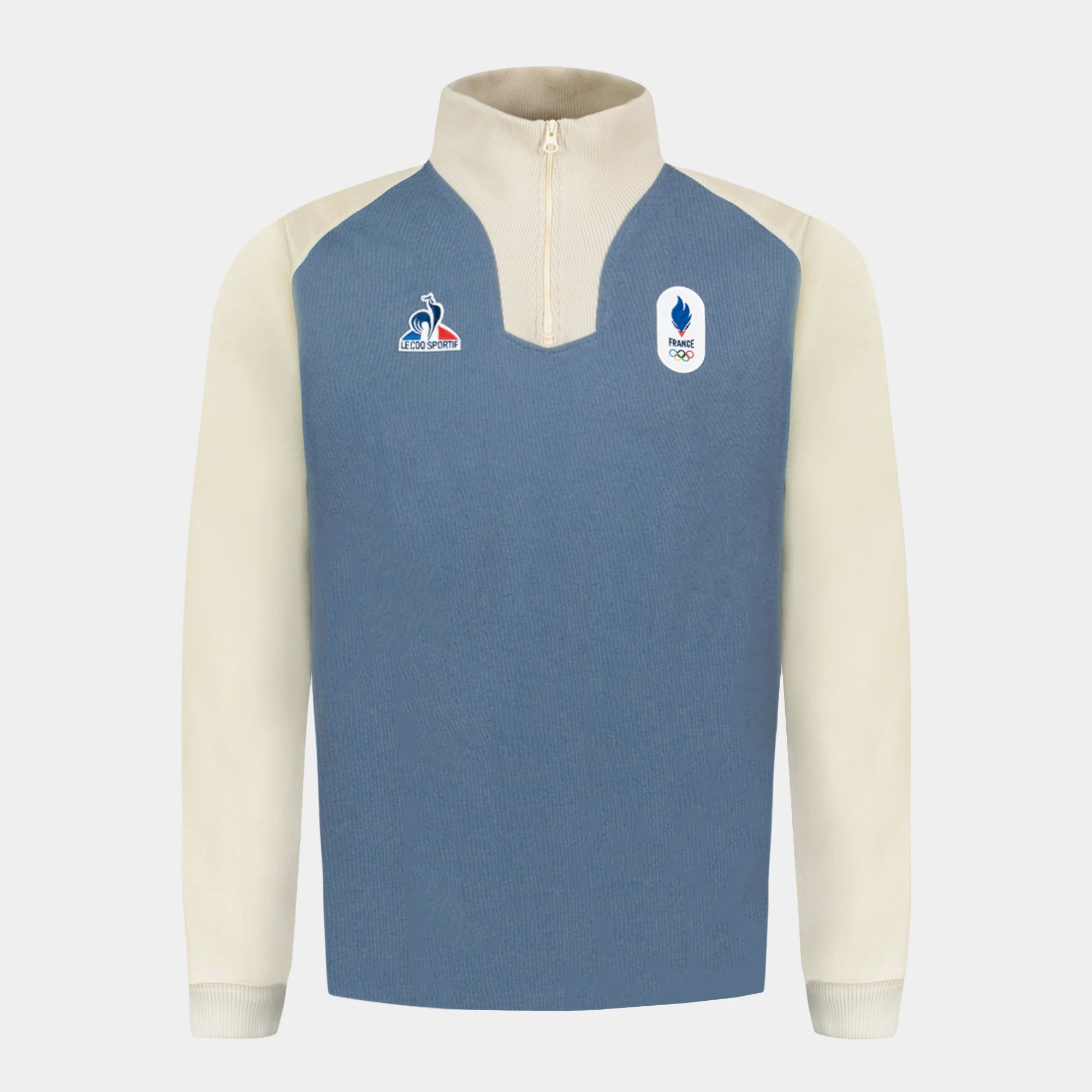 French Olympic TeamMen's Long-Sleeve Zip-Collar Polo Shirt                MEN'S SIZE GUIDE