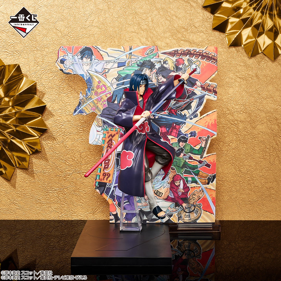 NARUTOP99 - Sumptuous and Gorgeous Ninja Picture Scroll - Itachi Uchiha Figure (NARUTOP99 Commemorative background panel illustrated by Masashi Kishimoto is included.）[Ichiban-Kuji Prize D]