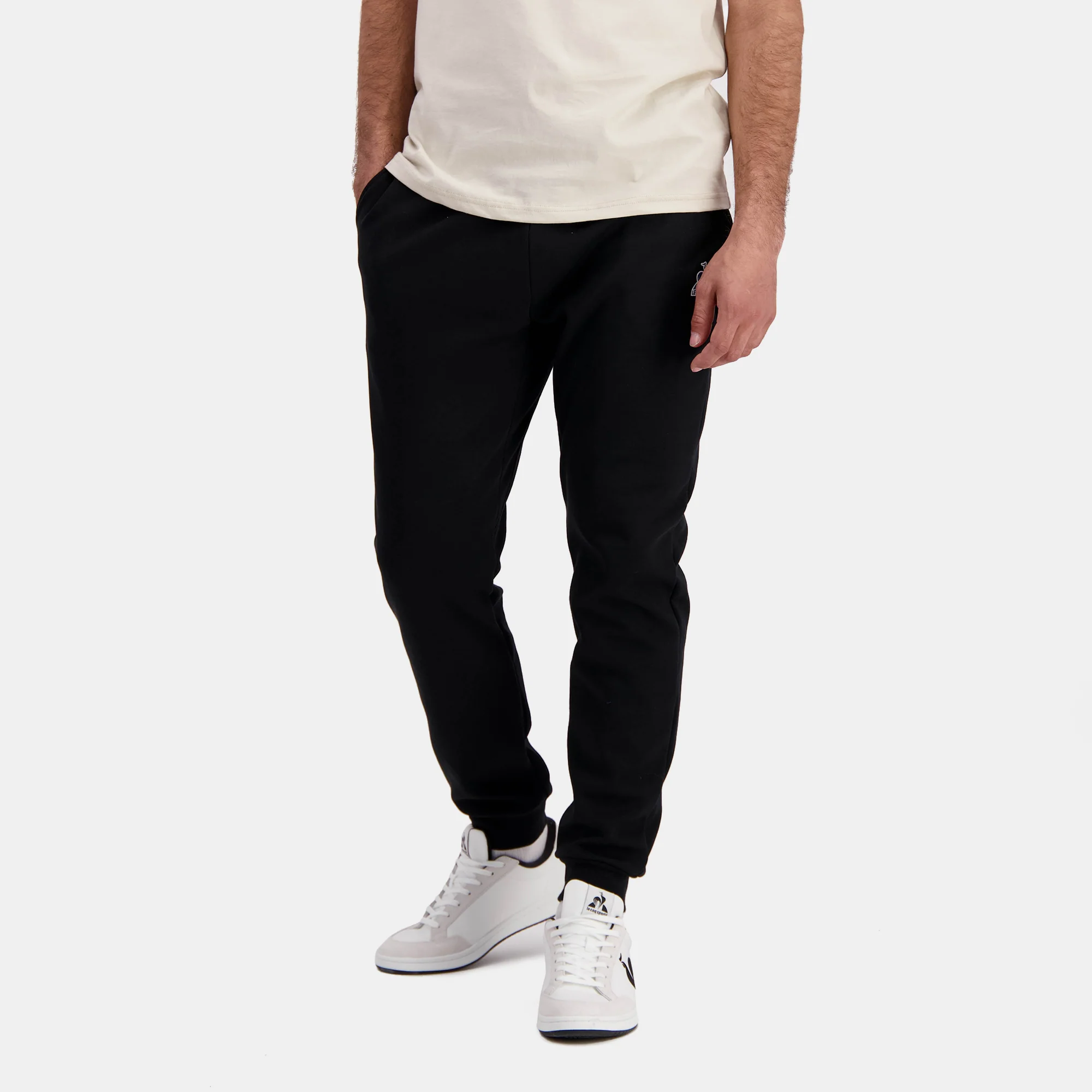 EssentielsMen's black regular-fit pants                MEN'S SIZE GUIDE