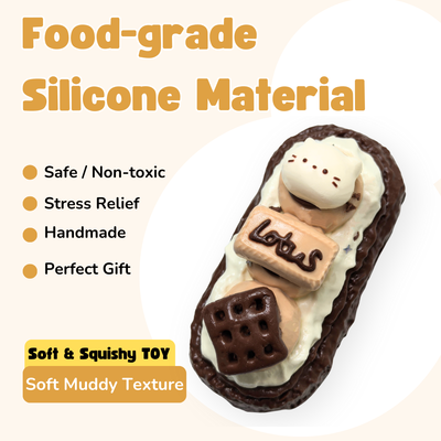 Cute Brown Mochi Balls Soft Muddy Texture Taba Squishy Toy