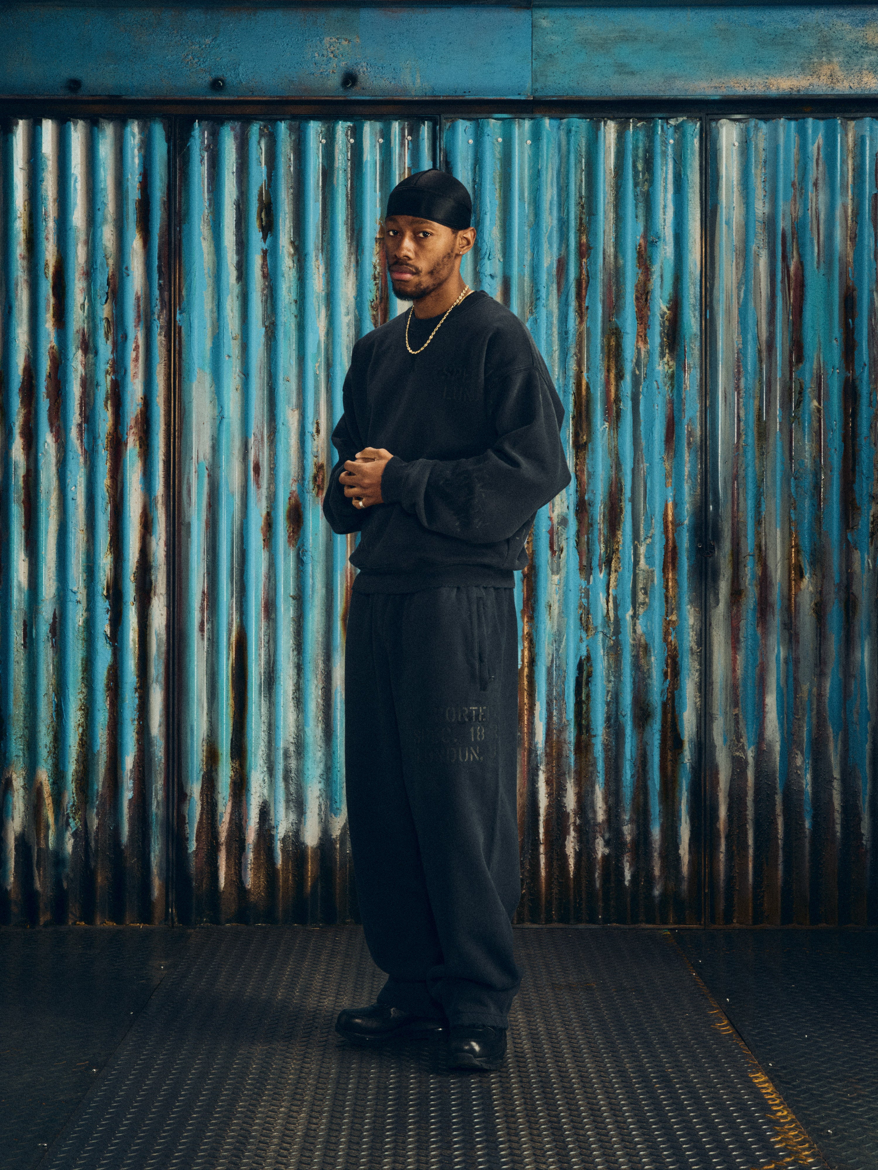 HMP STENCIL OPEN HEM SWEATPANT [LIGHT HEATHER]