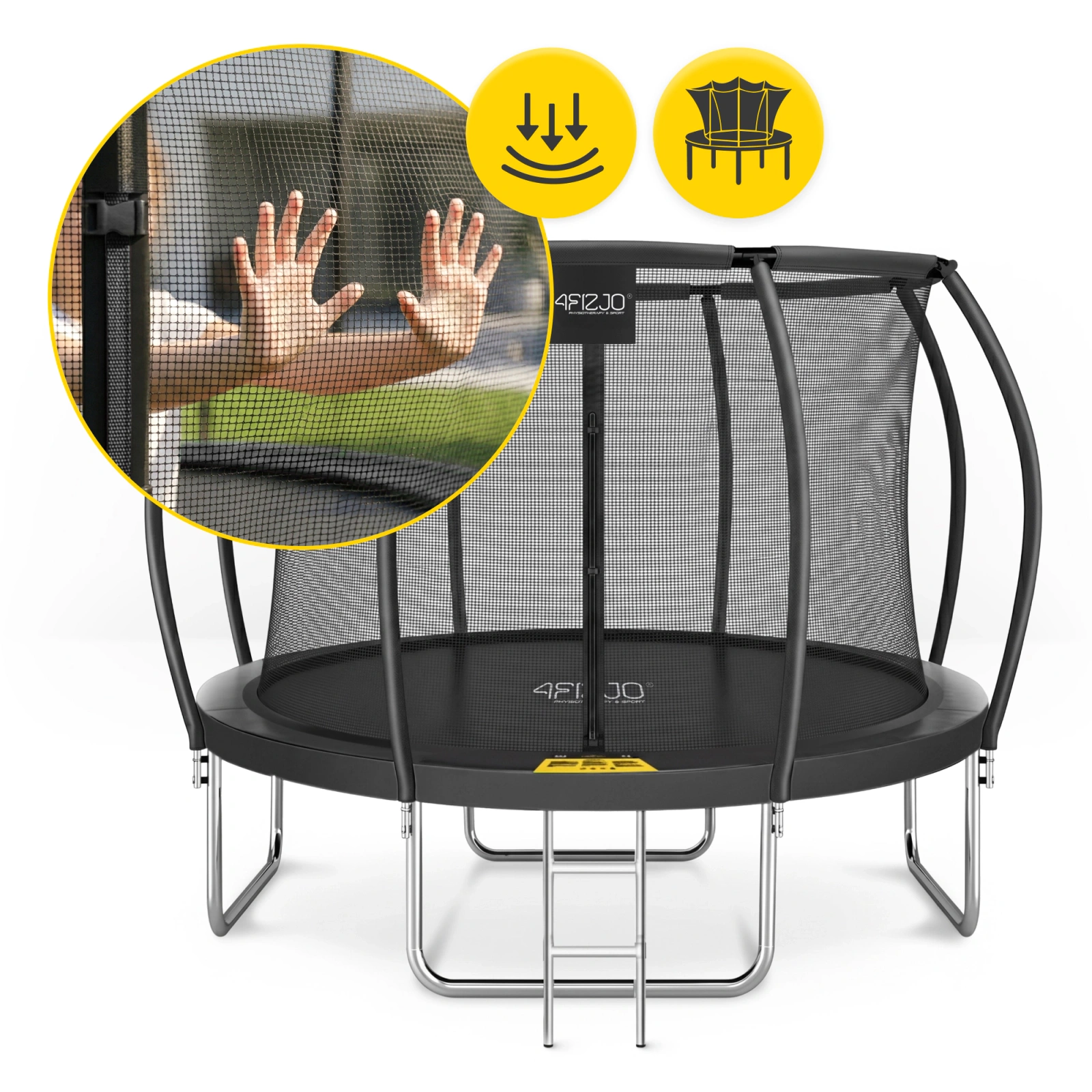 trampolina ogrodowa, trampolina dla dzieci, trampolina 4fizaro, trampolina 12 FT, trampolina 366 cm, duża trampolina do ogrodu, bezpieczna trampolina z siatką, batut ogrodowy, trampolina z drabinką, aktywność na świeżym powietrzu, stabilna trampolina 150 kg, sprzęt sportowy dla dzieci, zabawki ogrodowe, fitness w ogrodzie