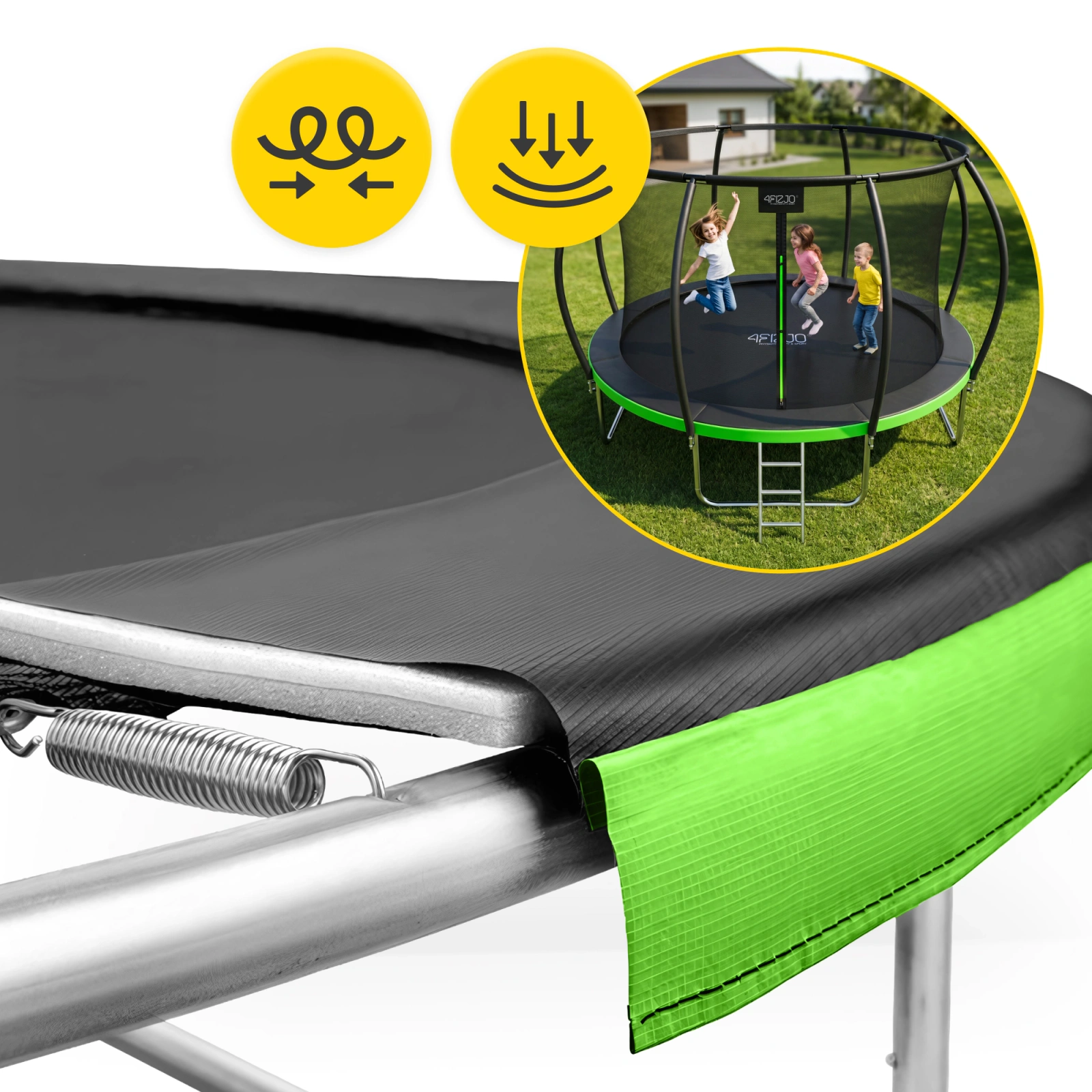 ogromna trampolina ogrodowa z siatka wewnetrzna