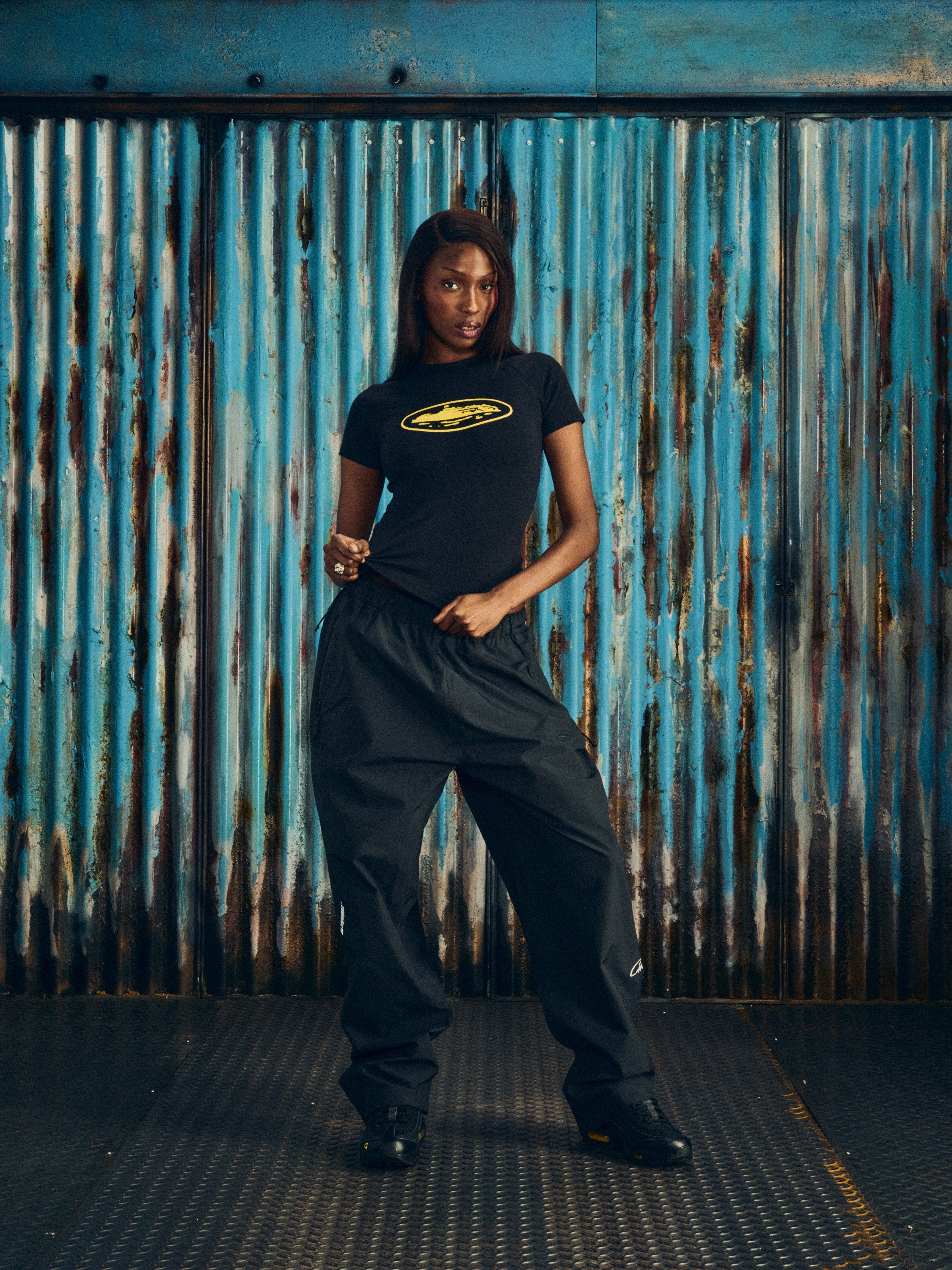 WMNS ALCATRAZ BABY TOP [BLACK & YELLOW]