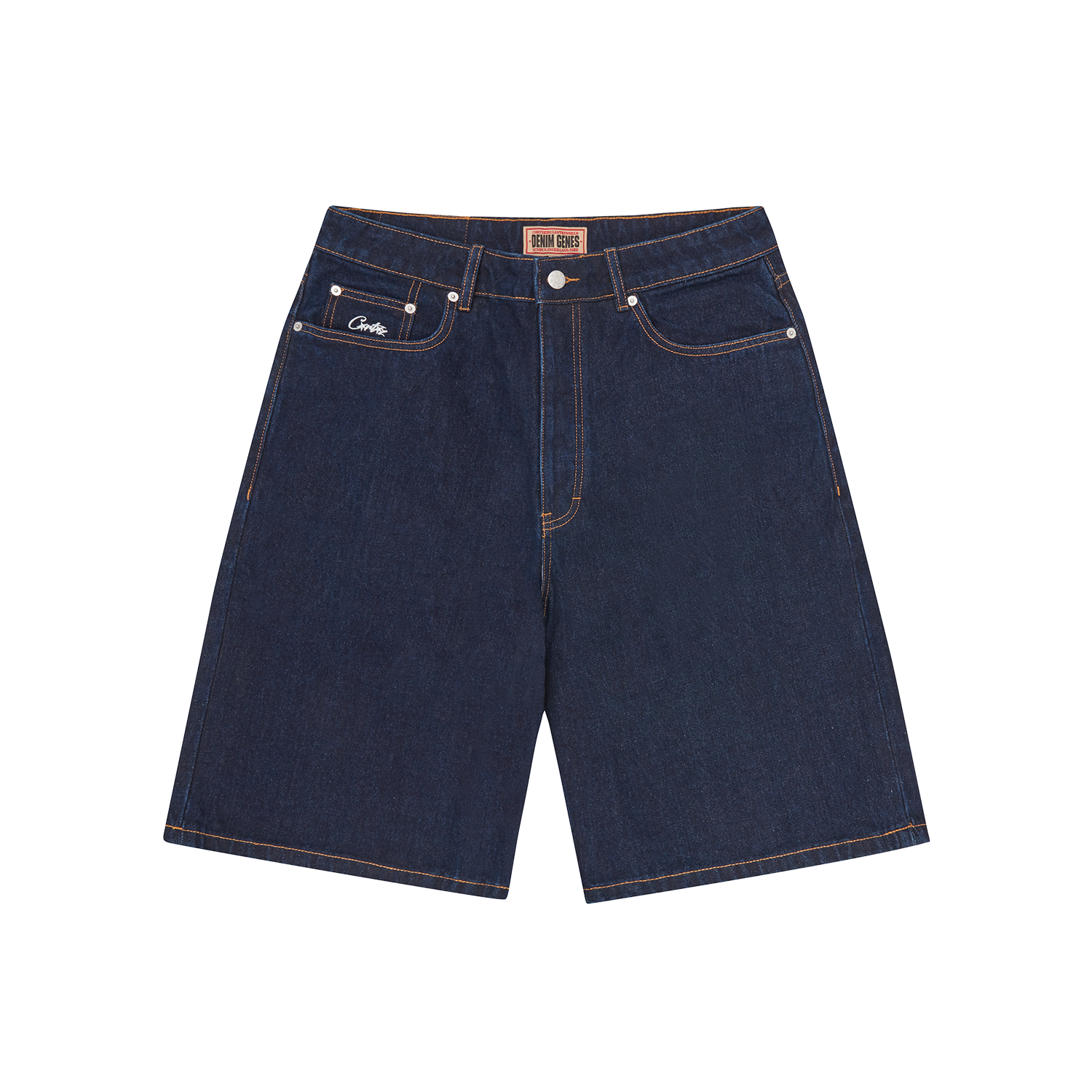 DUAL STRIPE DENIM SHORT [WASHED BLACK]
