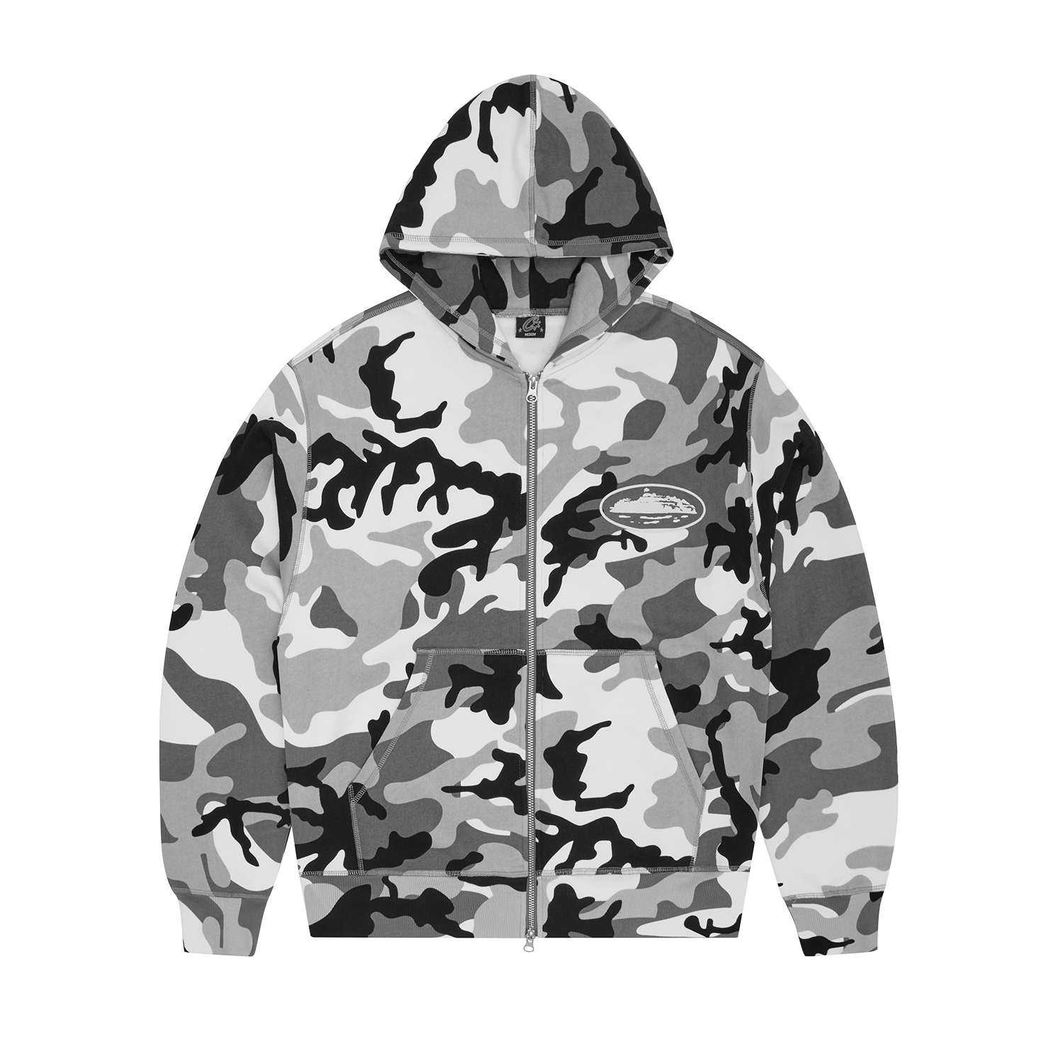 ISLAND PUFF PRINT ZIP HOODIE [OLIVE]
