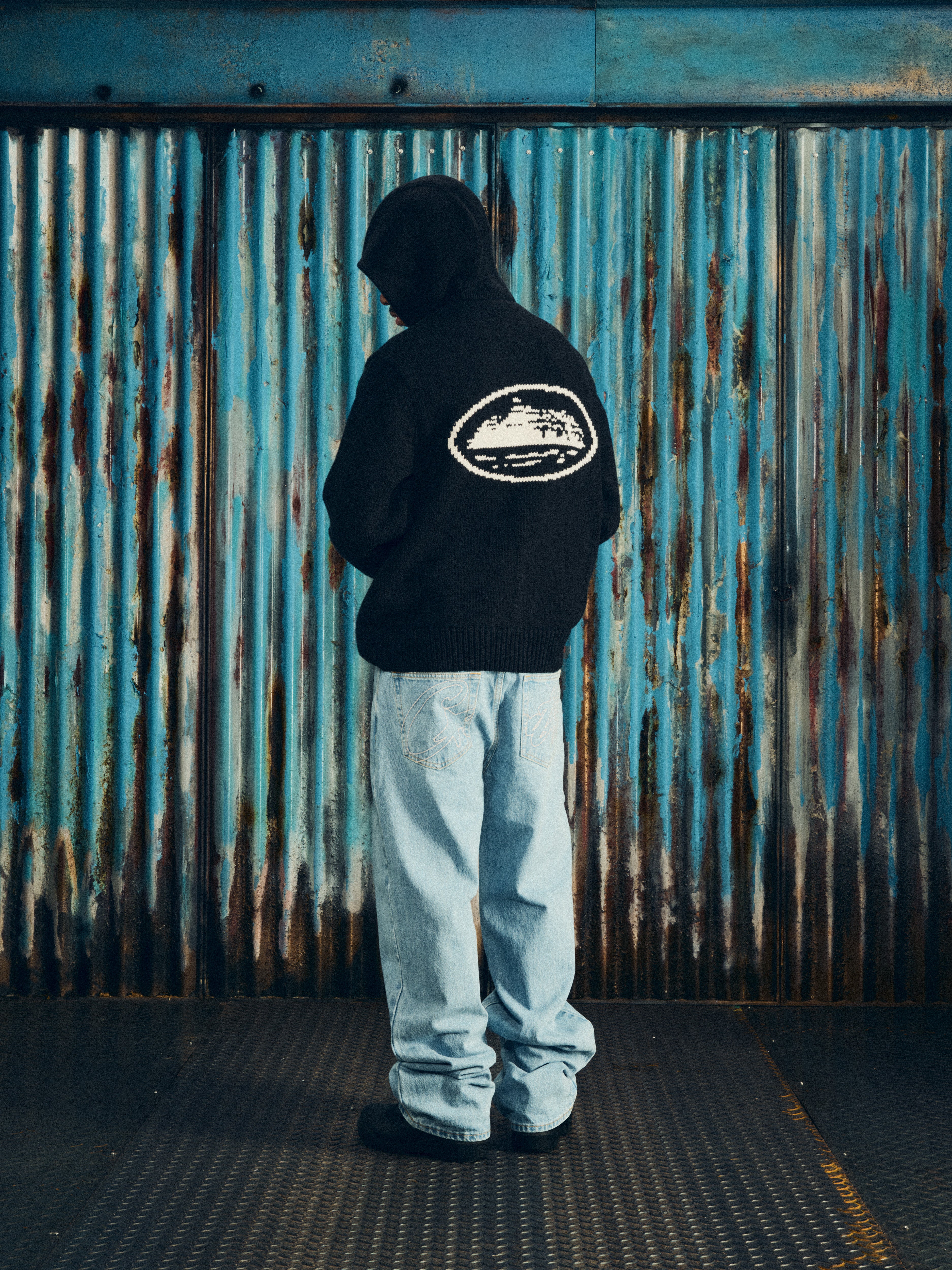 ALCATRAZ HEAVY KNIT ZIP HOODIE [BLACK]