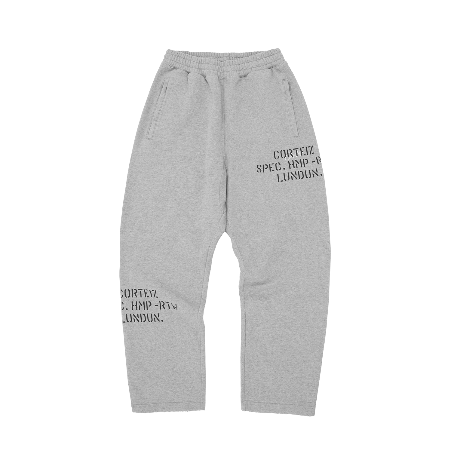 HMP STENCIL OPEN HEM SWEATPANT [BLACK OVERDYE]