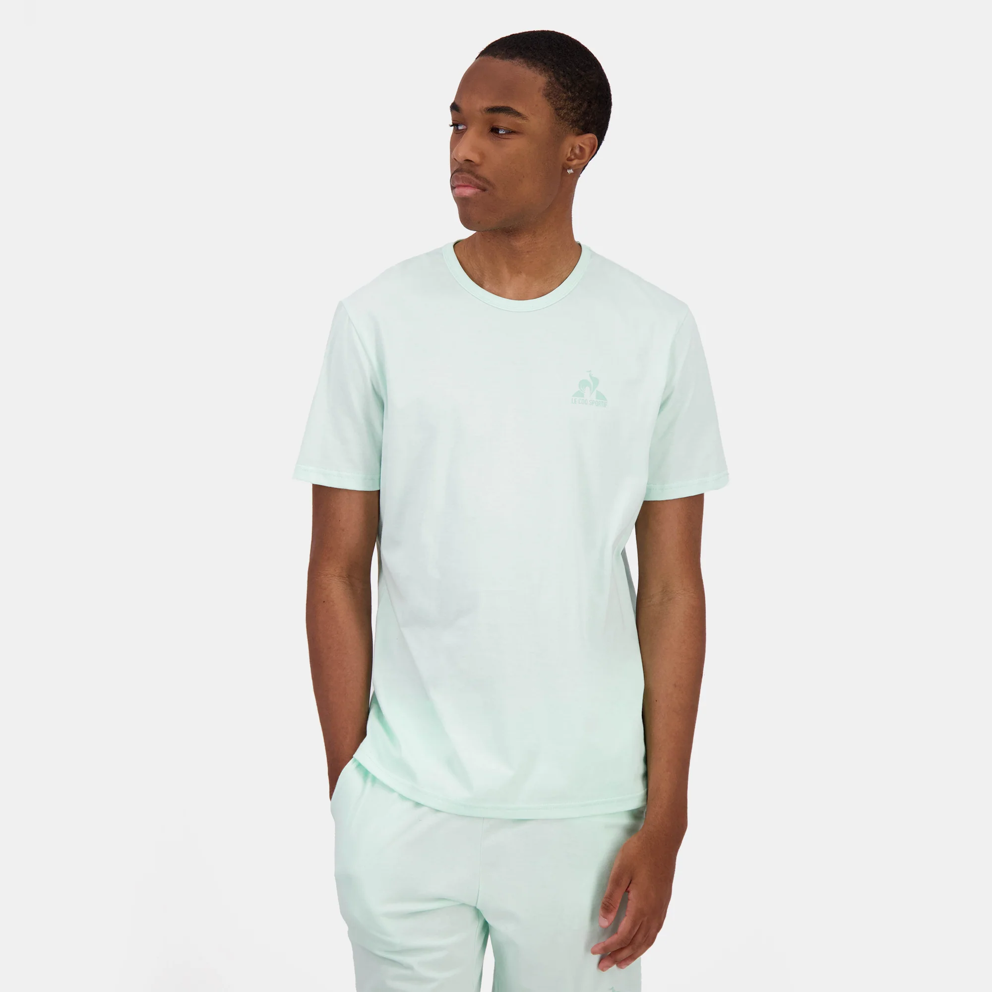 EssentielsMen's pastel green t-shirt                MEN'S SIZE GUIDE