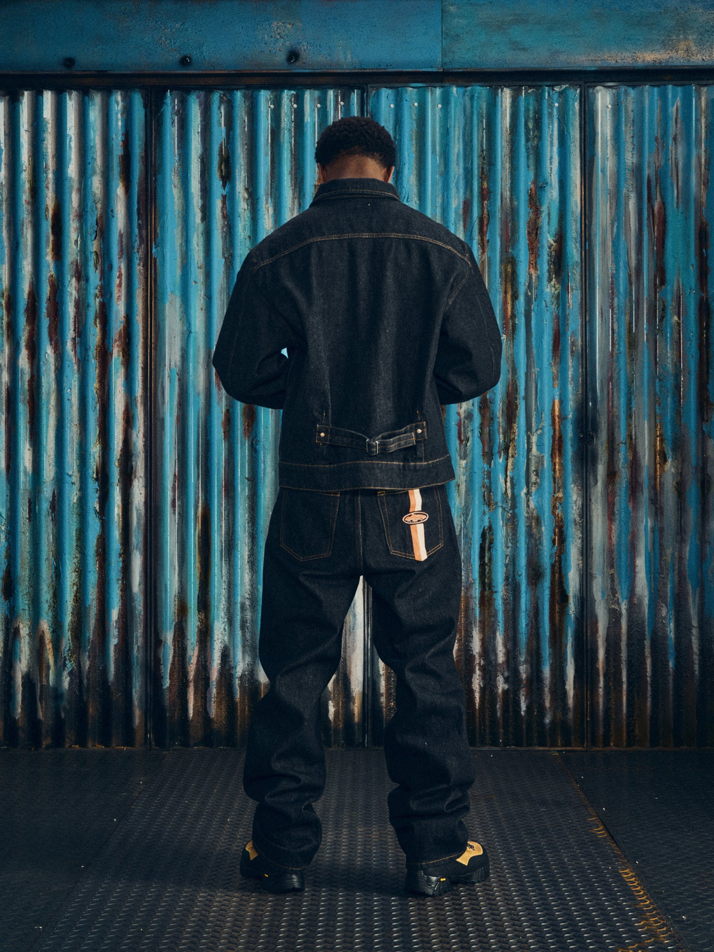 DUAL STRIPE BAGGY JEANS [MIDWASH]