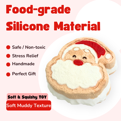 Christmas Santa Cookies Soft Muddy Texture Taba Squishy Toy