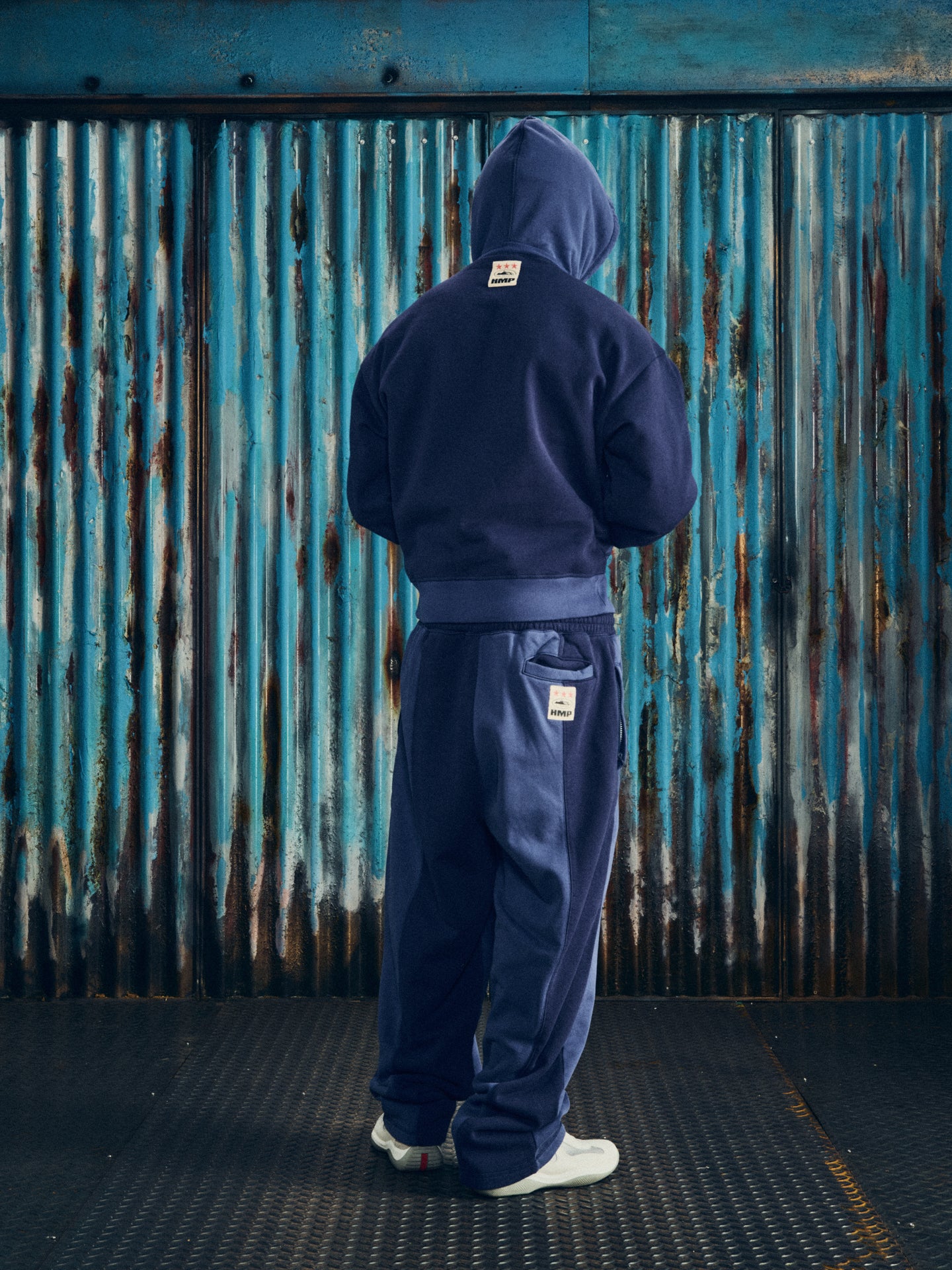 HMP CONTRAST OPEN HEM SWEATPANT [NAVY]