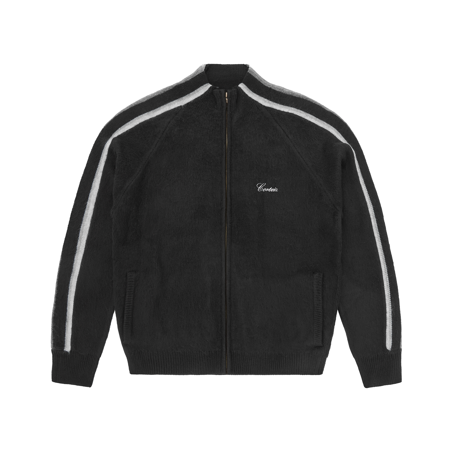 MULTI STRIPE KNIT ZIP UP [NAVY]