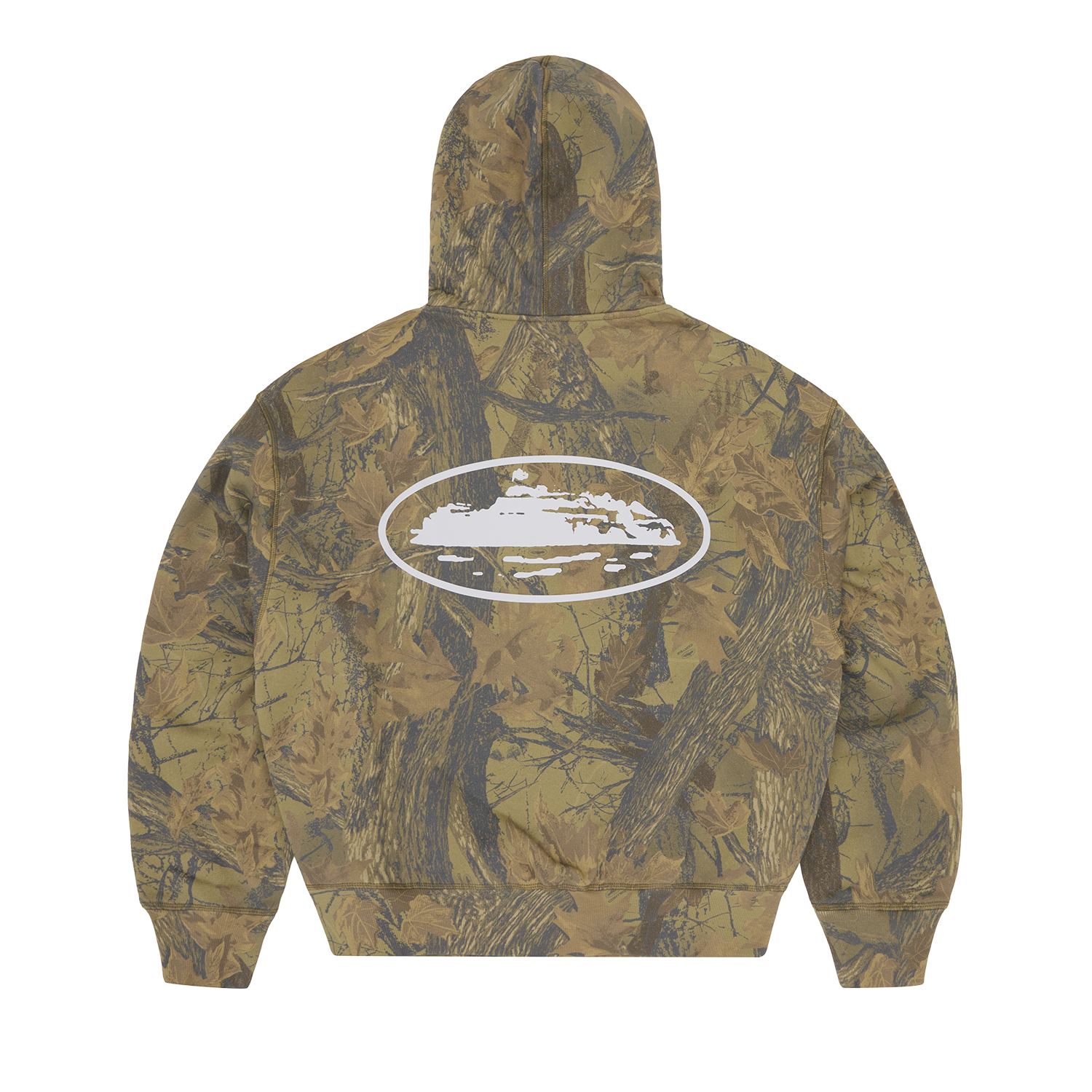 ISLAND PUFF PRINT ZIP HOODIE [OLIVE]
