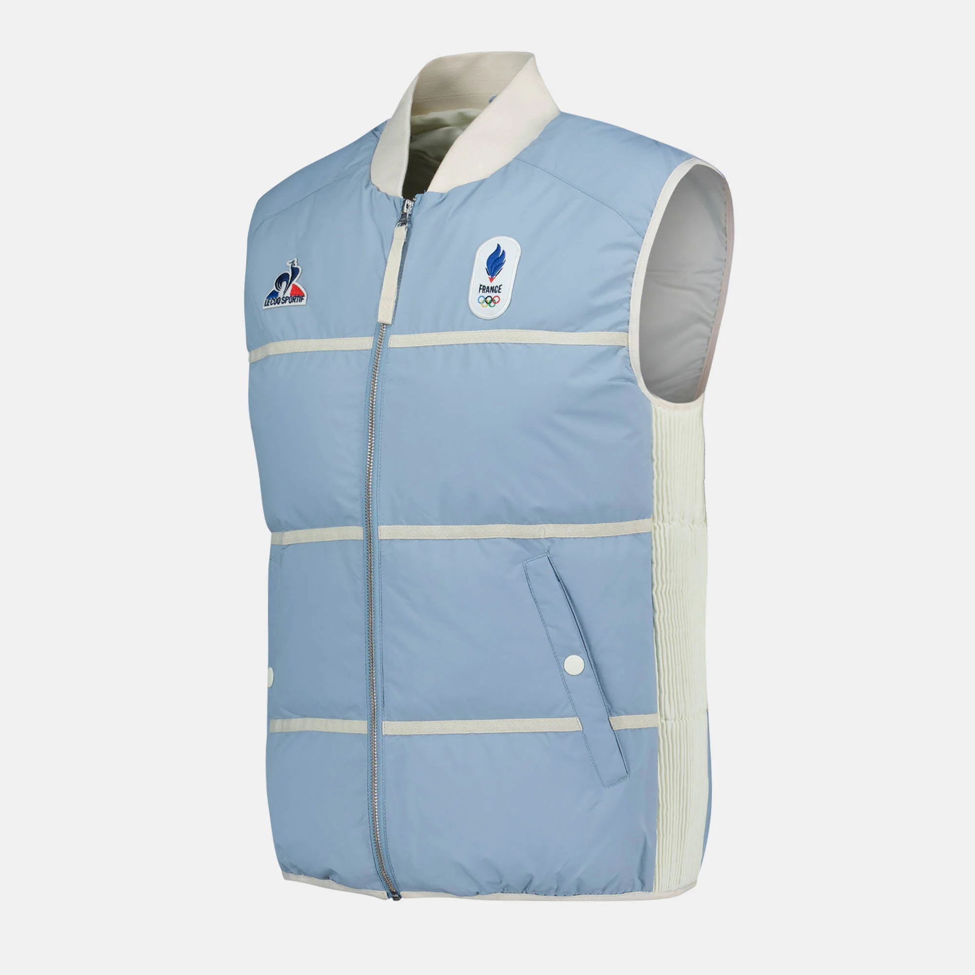 French Olympic TeamUnisex Water-Repellent Sleeveless Puffer Jacket                MEN'S SIZE GUIDE