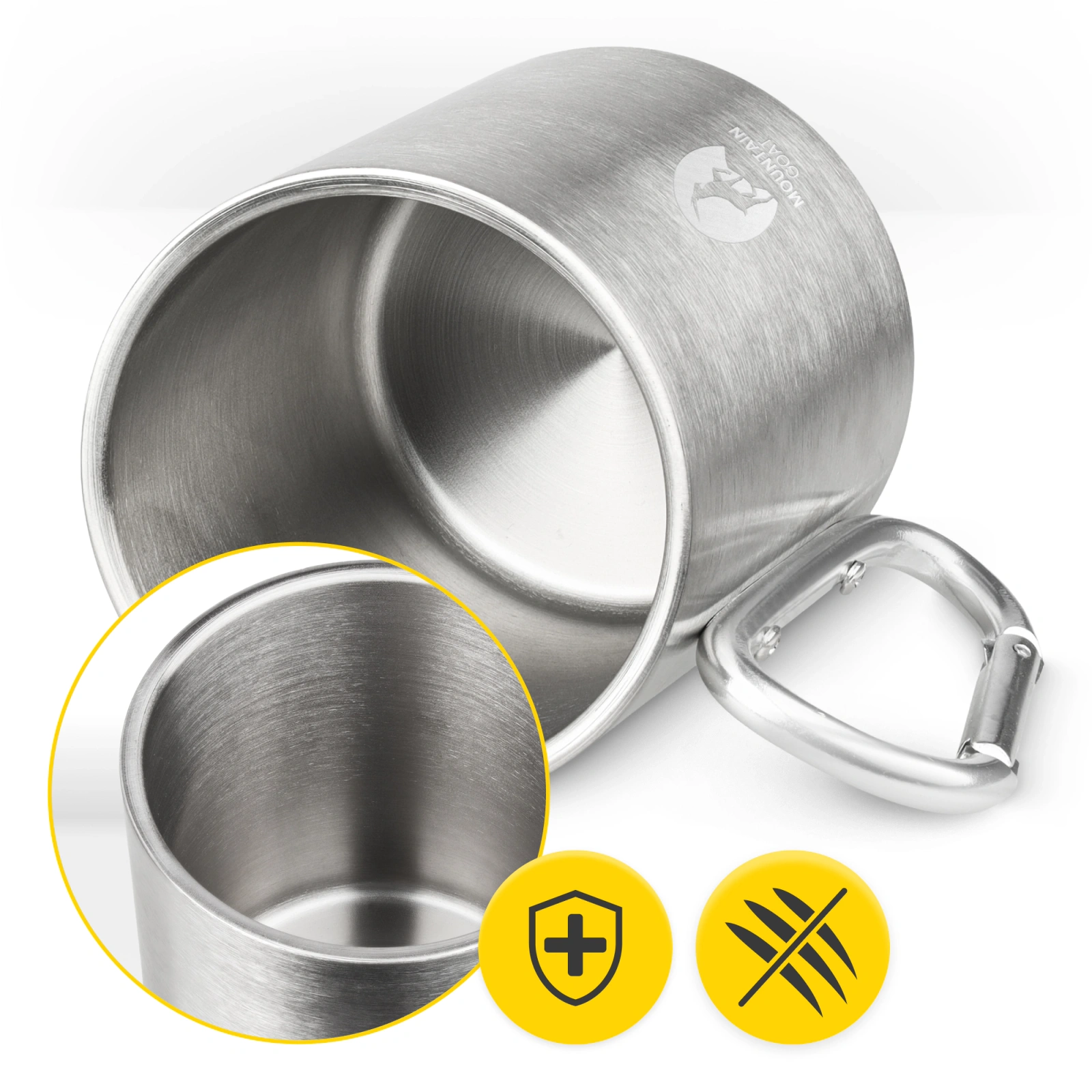 kubek turystyczny stalowy, kubek turystyczny 350 ml, kubek z karabińczykiem, kubek , stalowy kubek na kawę, kubek outdoorowy, kubek ze stali nierdzewnej 304, kubek stal nierdzewna 304, lekki kubek turystyczny, kubek jednościenny, kubek z metalową rączką