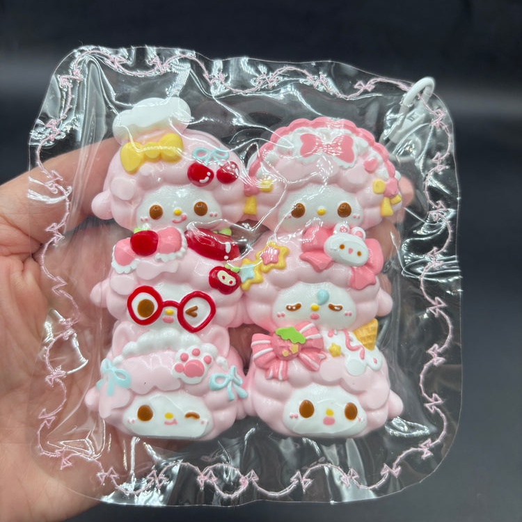 Pack of 6 mini sweet piano emojicons cute taba squishy