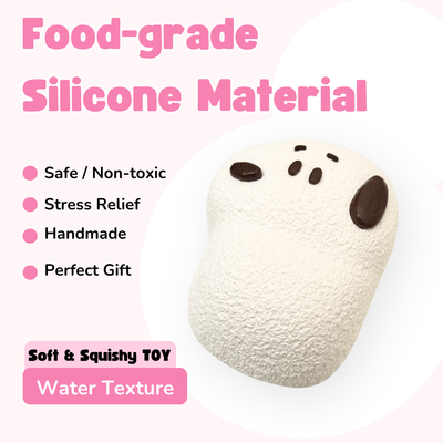 White Dog Water Texture Taba Squishy Toy