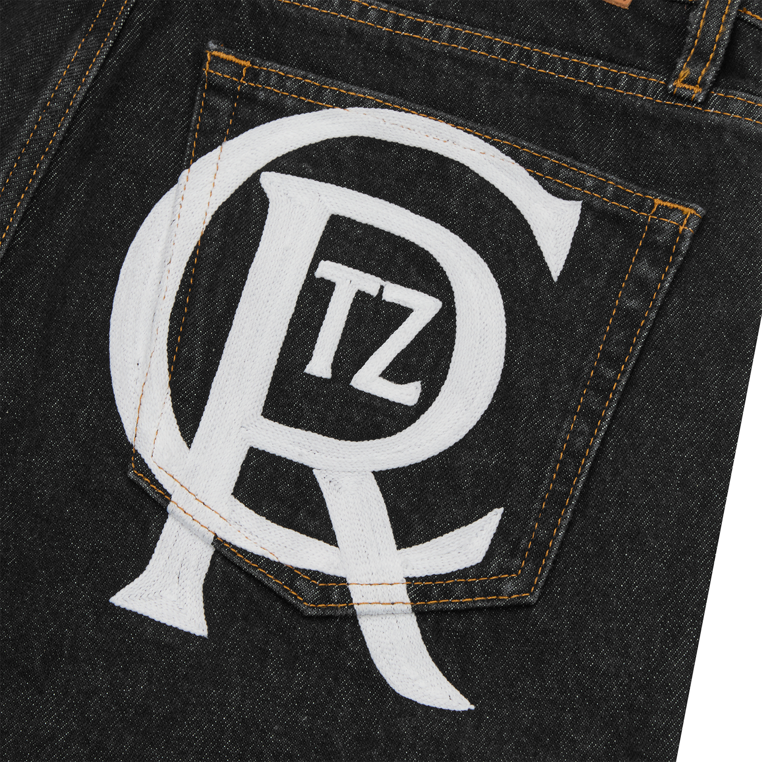 CREST CHAINSTITCH BAGGY JEANS [TAN]