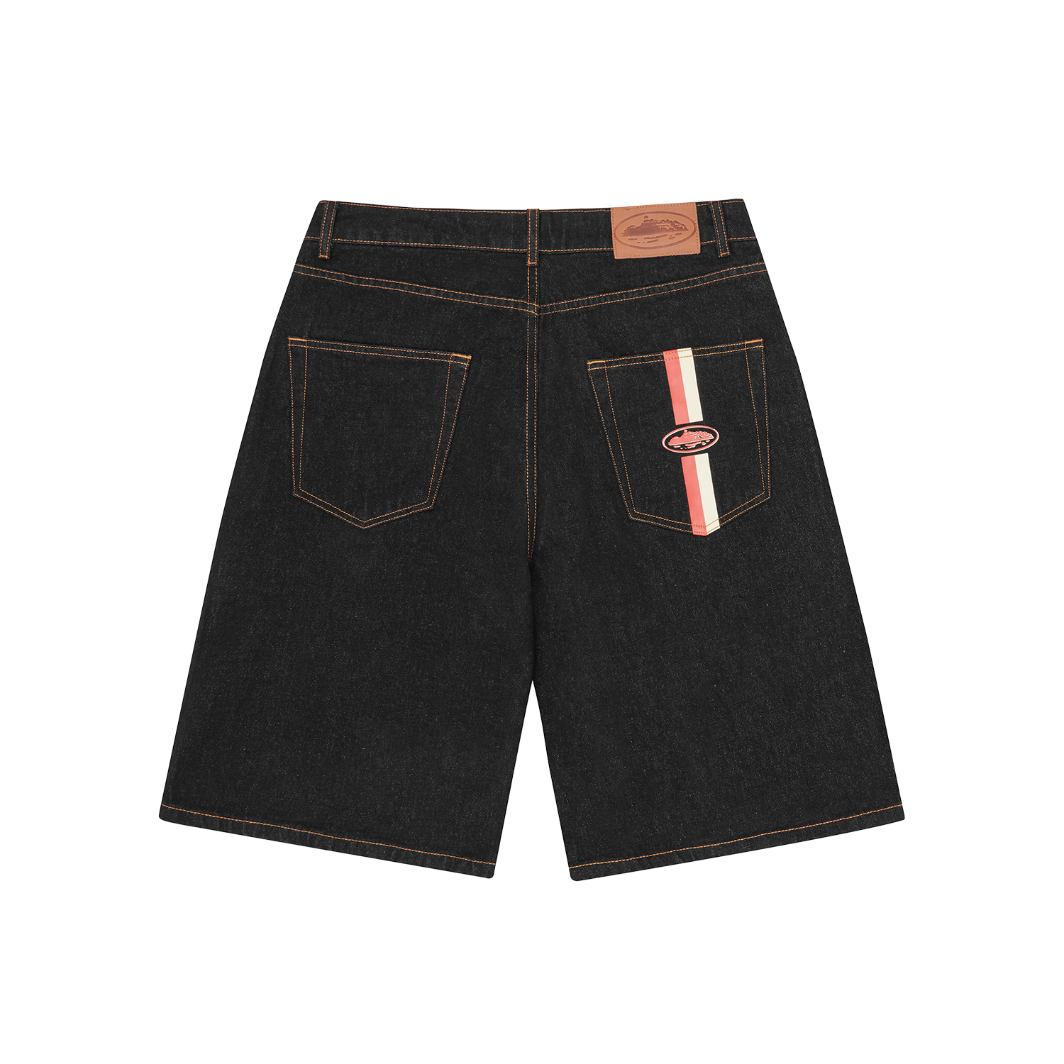 DUAL STRIPE DENIM SHORT [WASHED INDIGO]