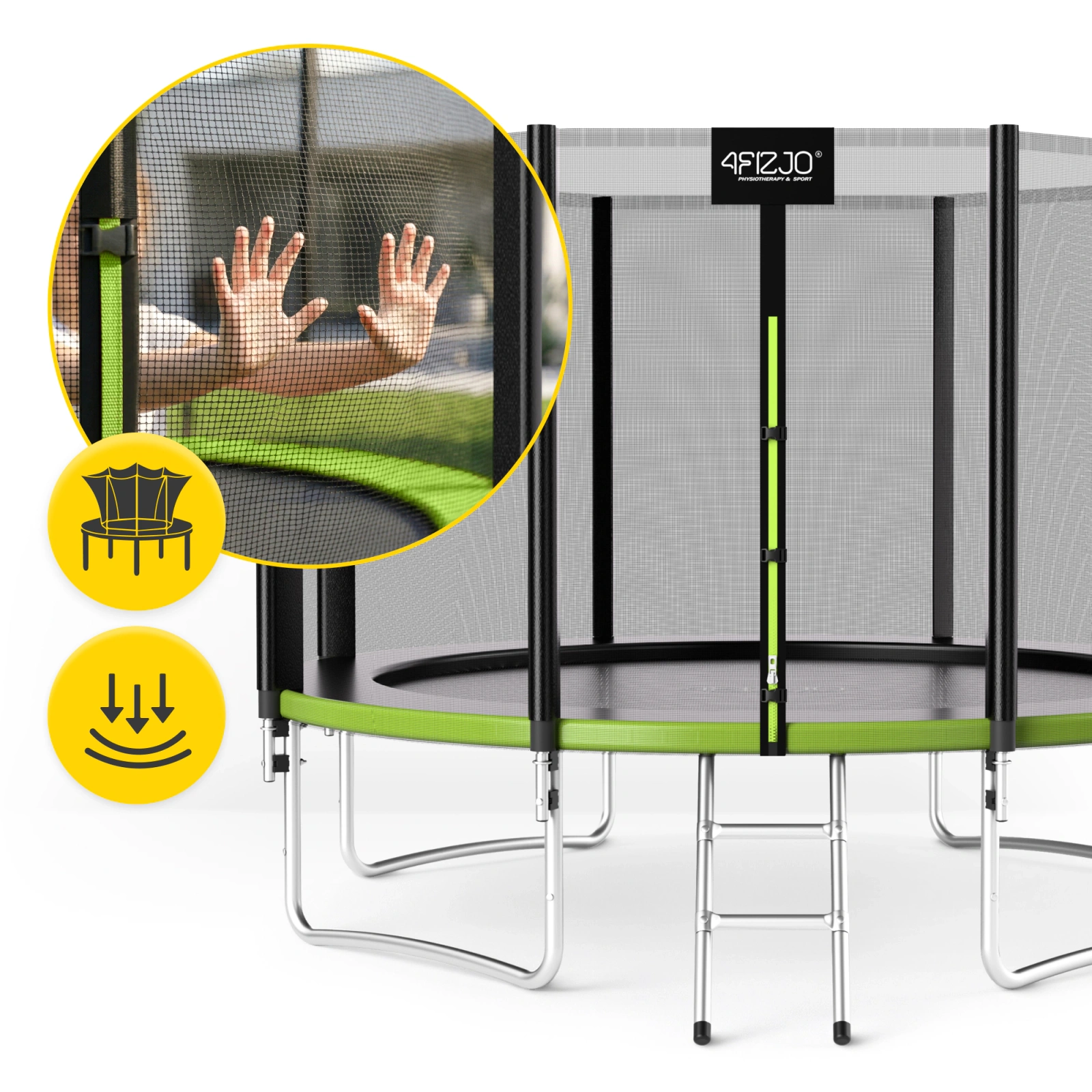 trampolina ogrodowa dla dzieci zielona