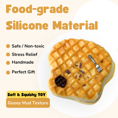 Waffle Sandwich Gooey Mud Texture Taba Squishy Toy