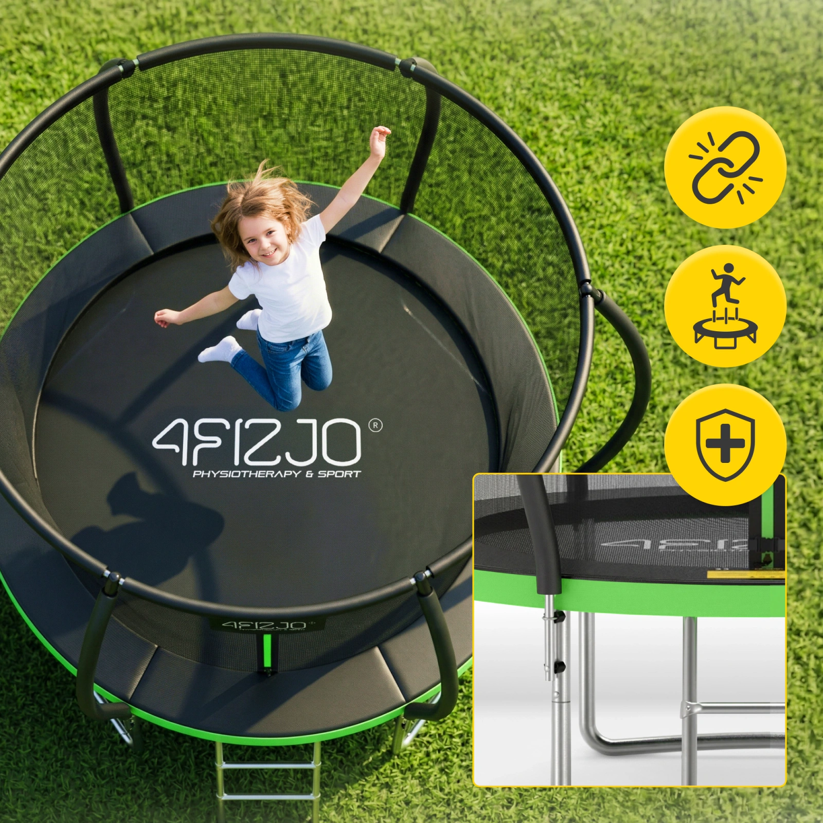 trampolina dla dzieci ogrodowa bezpieczna