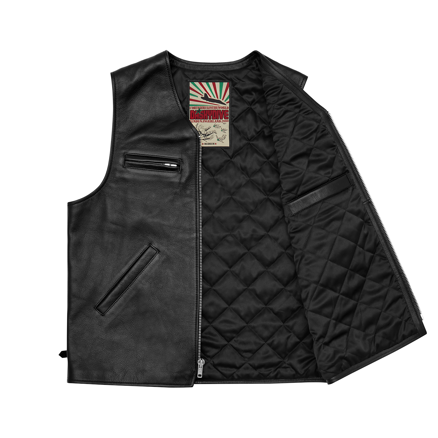 SKYDIVE LEATHER VEST [BLACK]