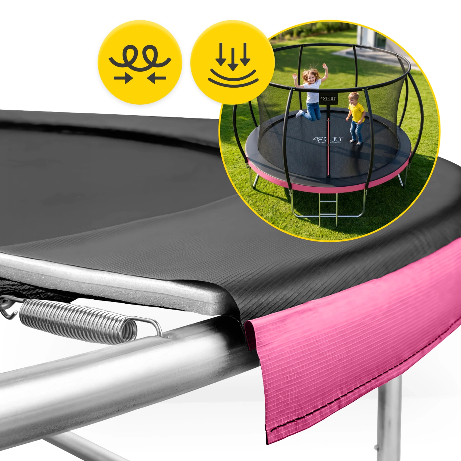 trampolina dziecieca ogrodowa pro rozowa
