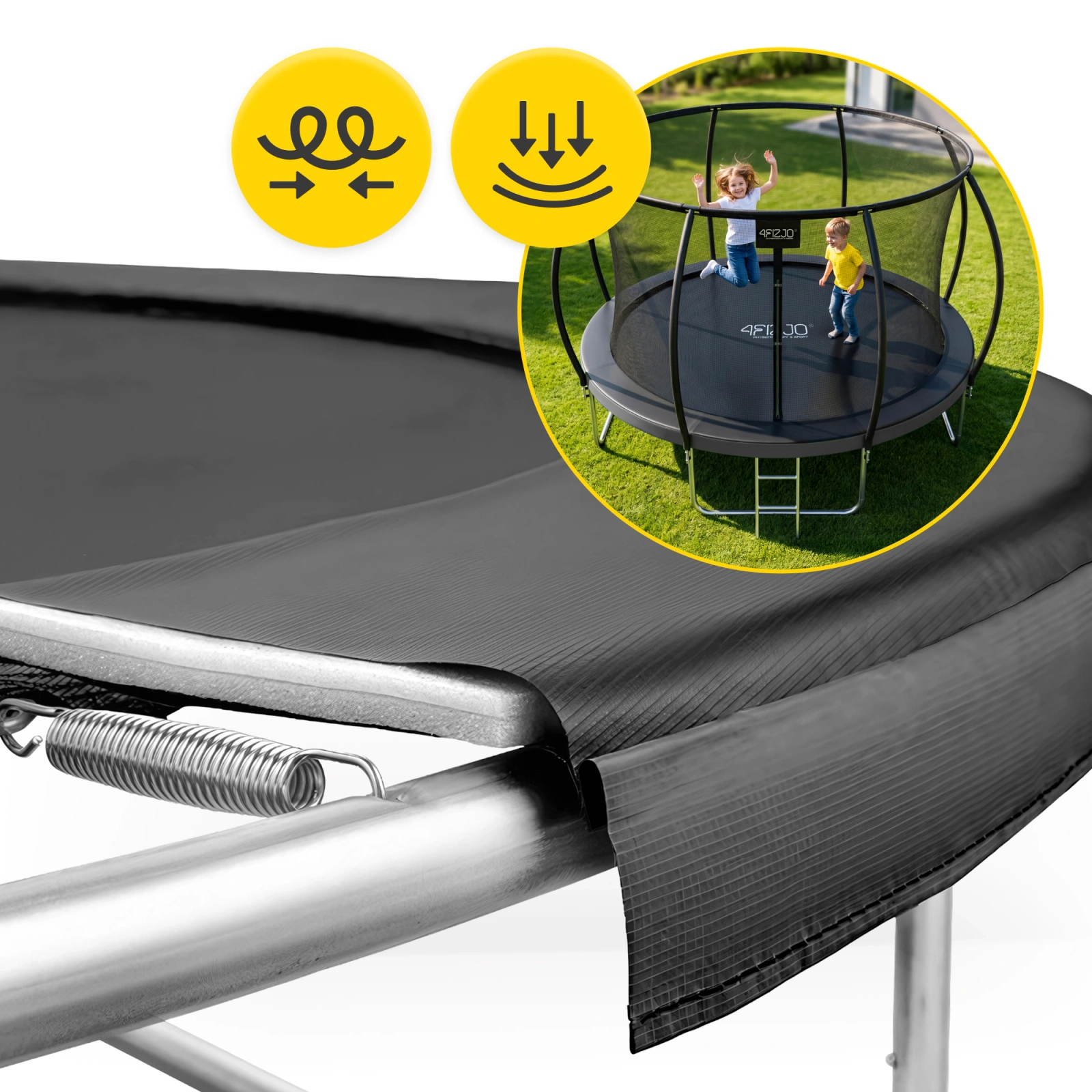 trampolina ogrodowa, trampolina dla dzieci, trampolina 4fizaro, trampolina 12 FT, trampolina 366 cm, duża trampolina do ogrodu, bezpieczna trampolina z siatką, batut ogrodowy, trampolina z drabinką, aktywność na świeżym powietrzu, stabilna trampolina 150 kg, sprzęt sportowy dla dzieci, zabawki ogrodowe, fitness w ogrodzie