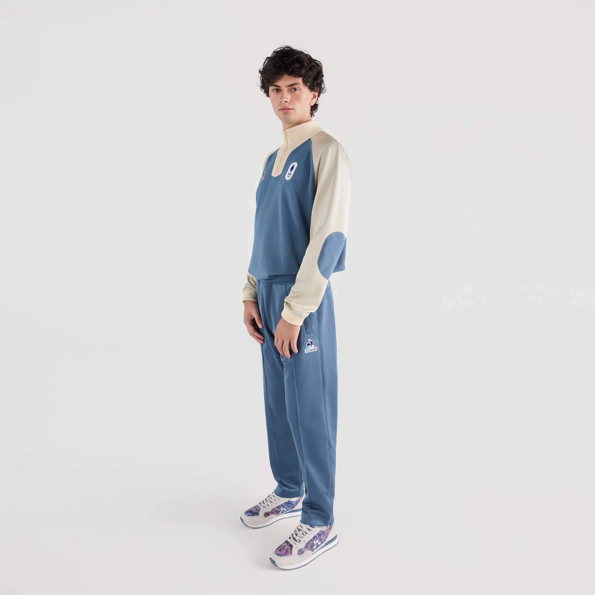 French Olympic TeamMen's Long-Sleeve Zip-Collar Polo Shirt                MEN'S SIZE GUIDE