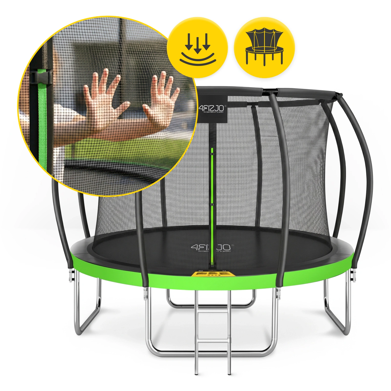 trampolina ogrodowa z siatka wewnetrzna