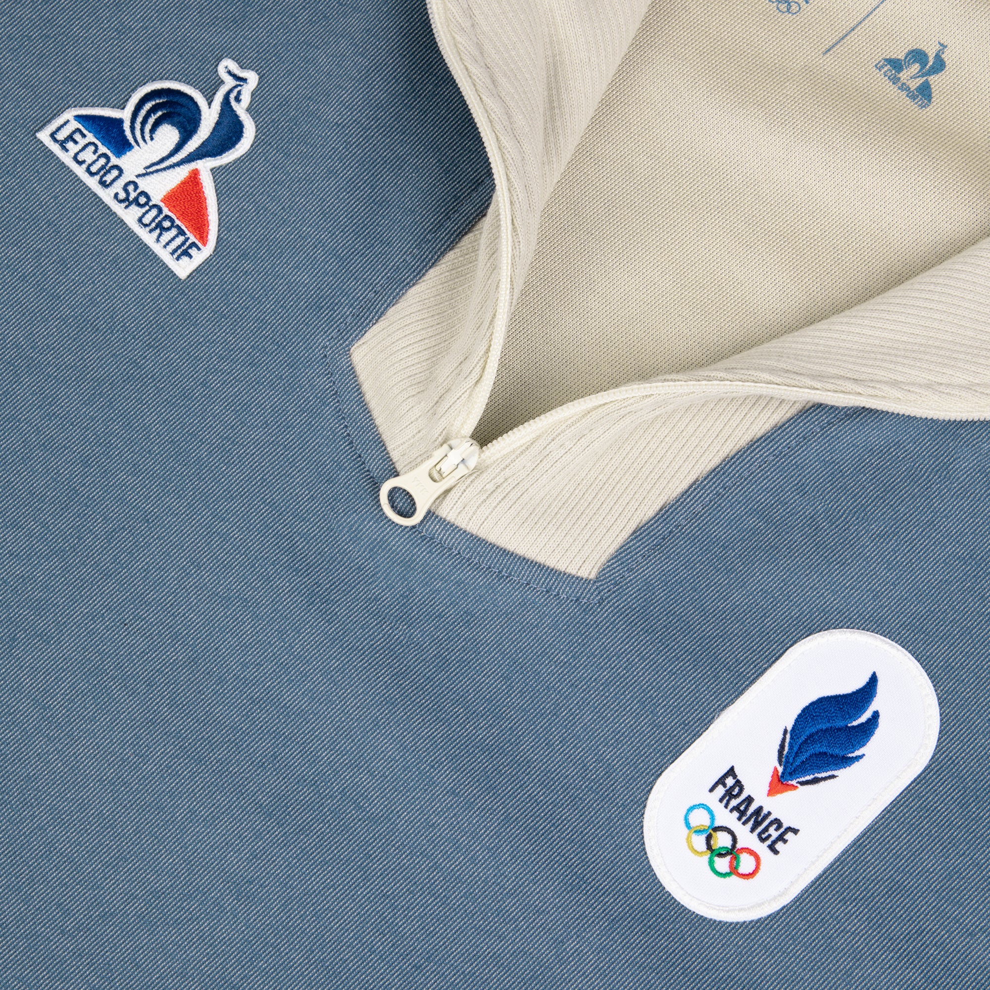 French Olympic TeamMen's Long-Sleeve Zip-Collar Polo Shirt                MEN'S SIZE GUIDE