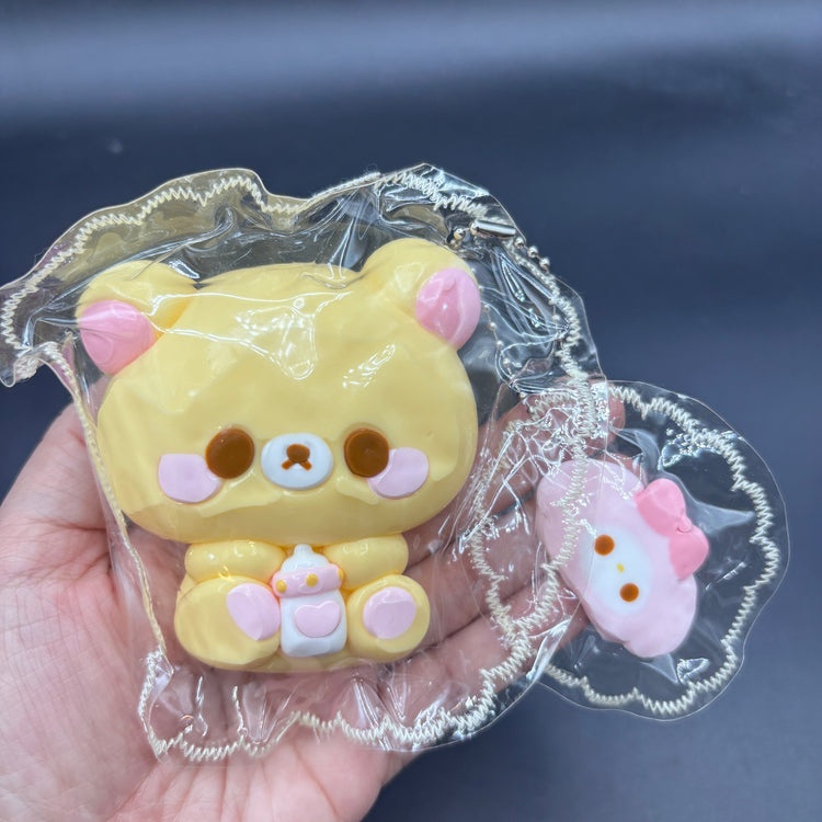 Cute baby bear with a mini Taba keychain soft taba squishy