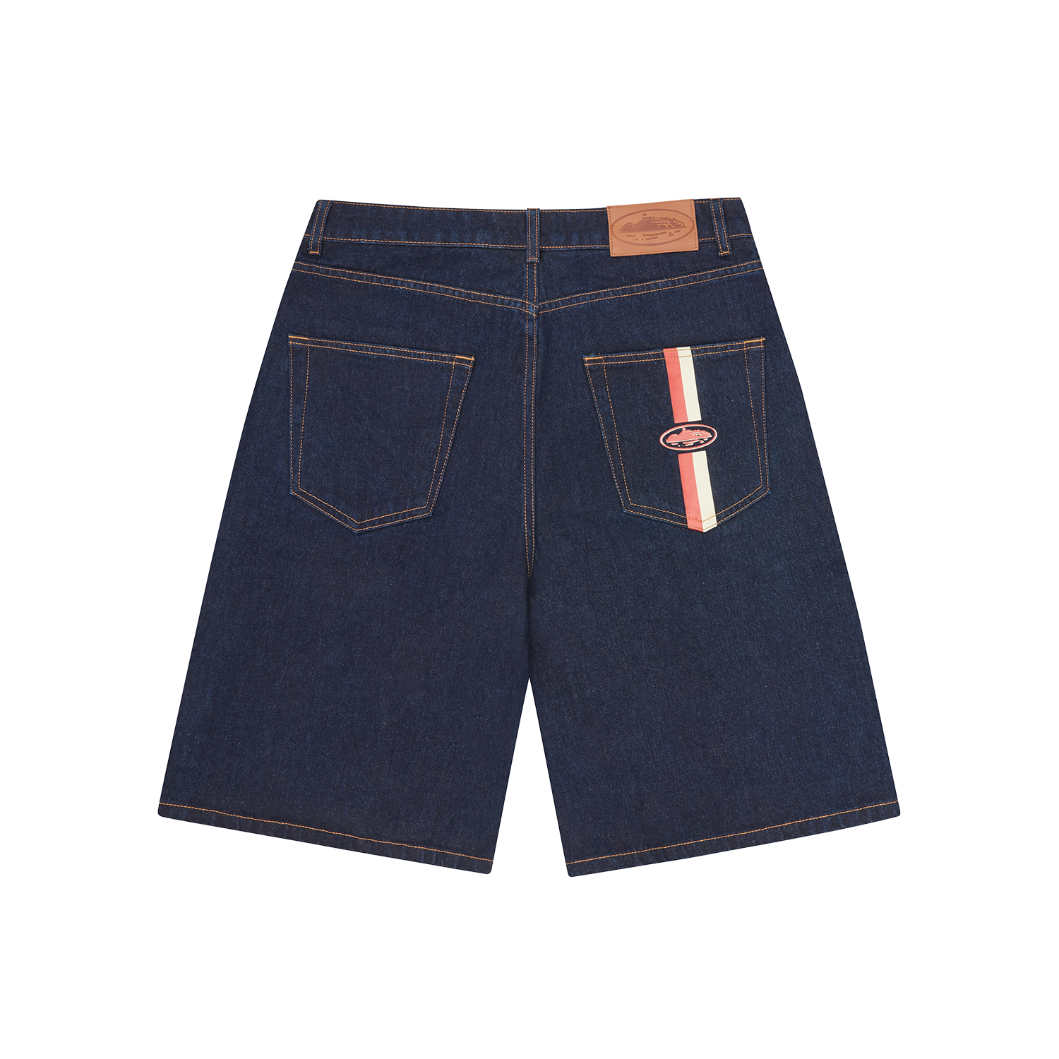 DUAL STRIPE DENIM SHORT [WASHED BLACK]