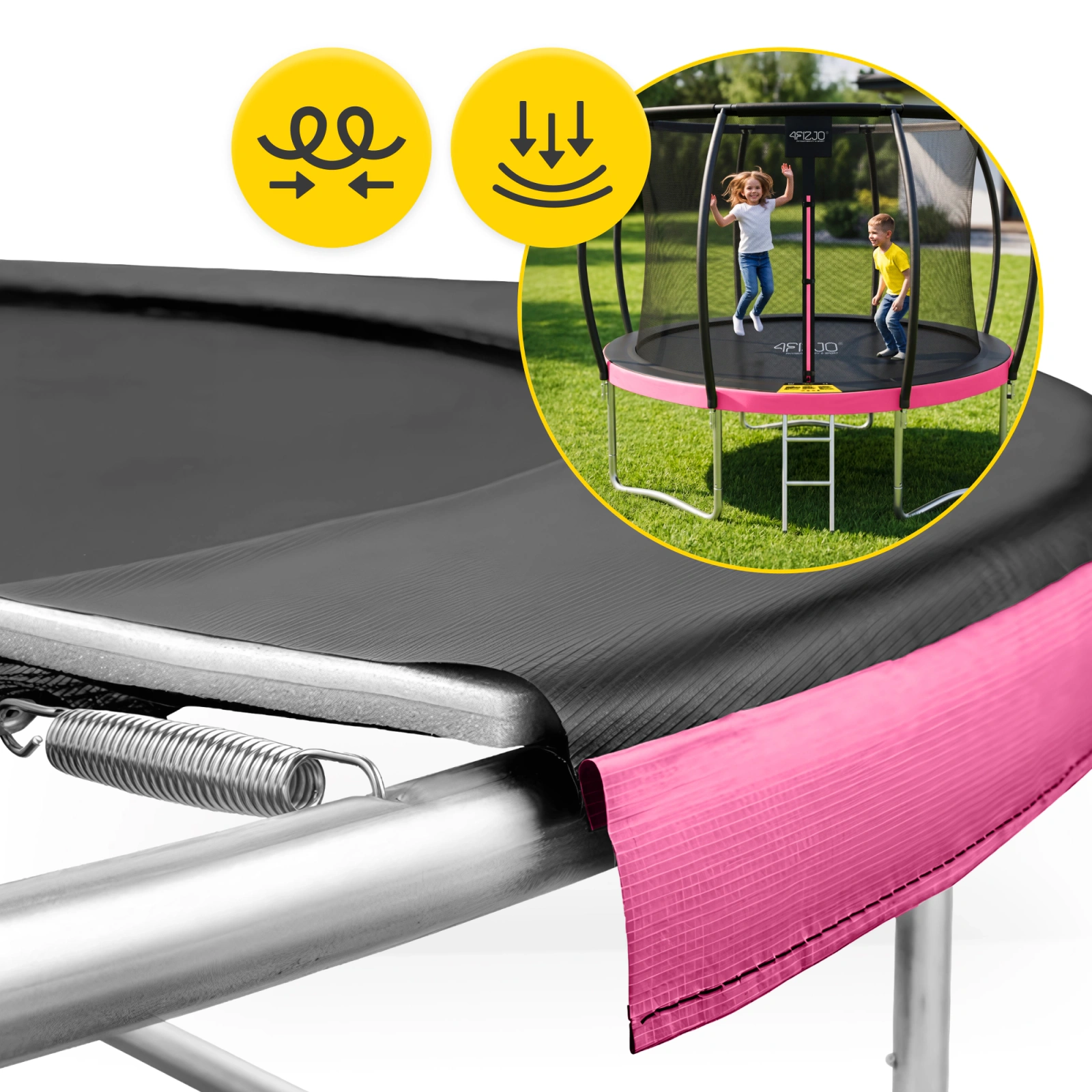 trampolina ogrodowa z siatka wewnetrzna