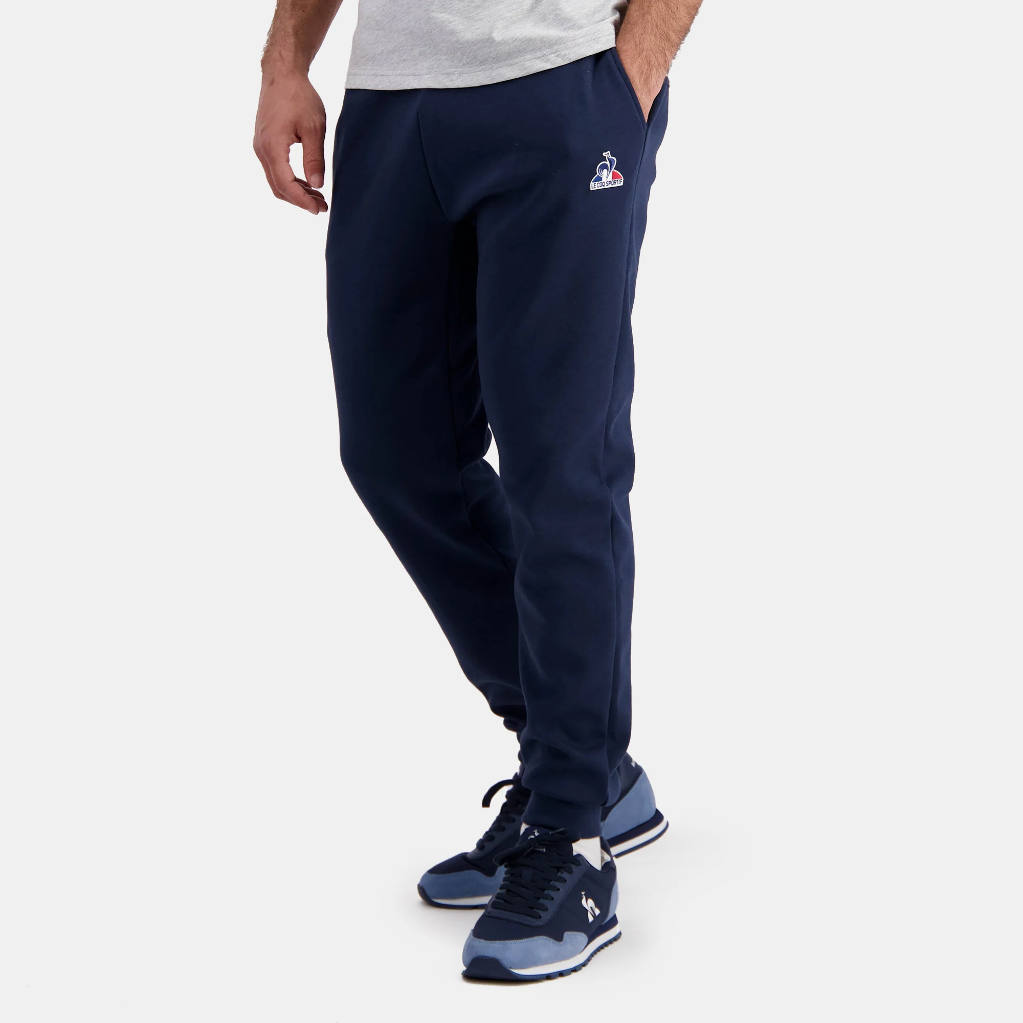 EssentielsMen's regular navy blue pants                MEN'S SIZE GUIDE